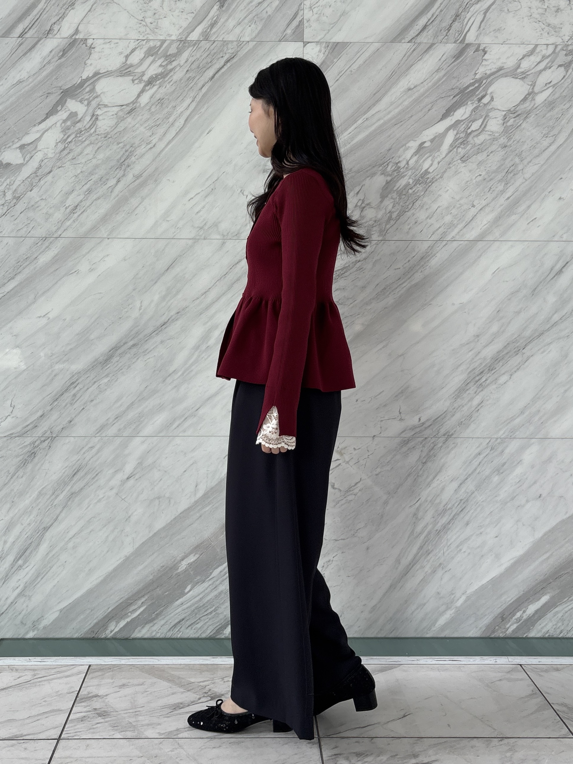 AOIさんの「Couture brooch｜【洗える】タック ワイドパンツ」を使ったコーディネート