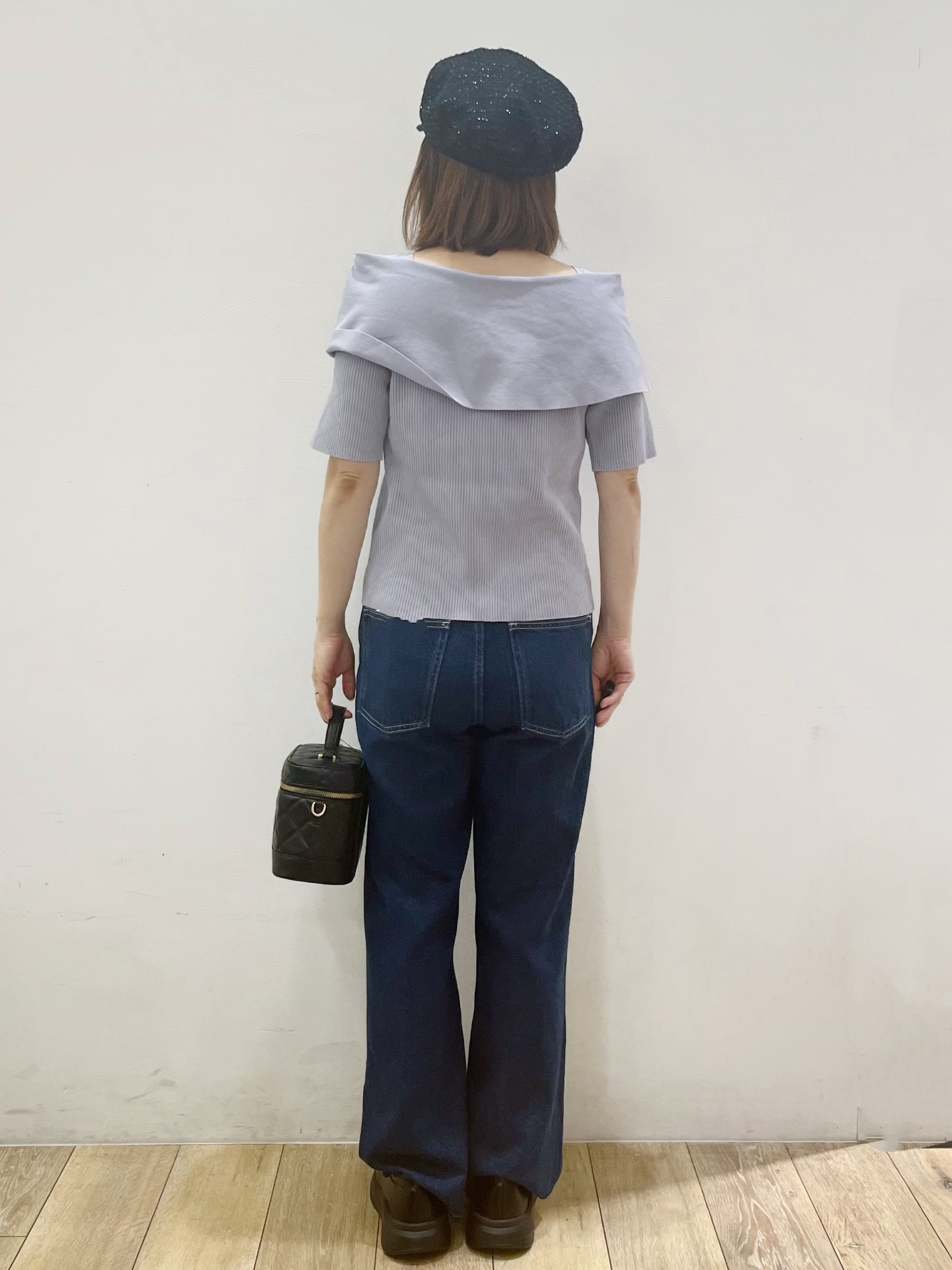 kcさんの「OPAQUE.CLIP｜チェック編みケープリボンニット【洗濯機OK】」を使ったコーディネート