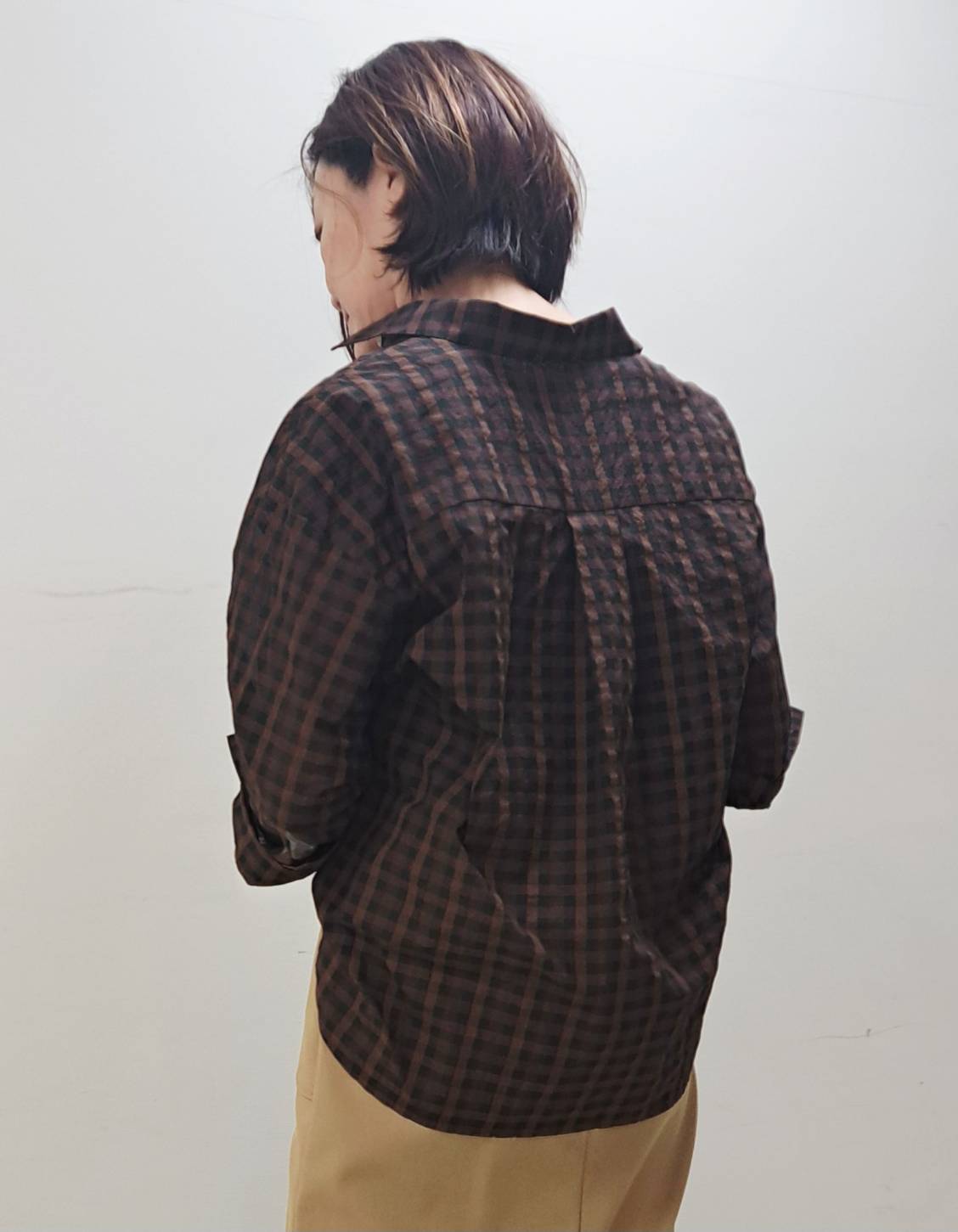 姉さんさんの「UNTITLED｜シアーチェックシャツブラウス」を使ったコーディネート
