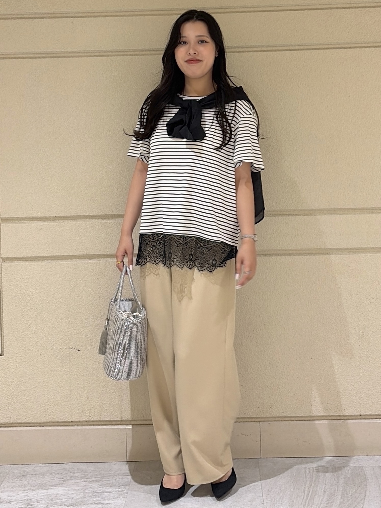 Momokaさんの「COUP DE CHANCE｜【手洗い可】シアーローンシャツ」を使ったコーディネート