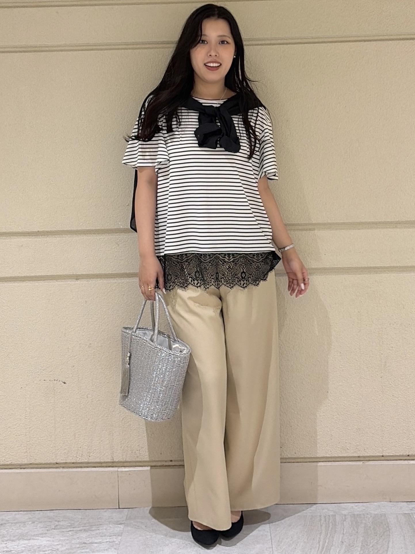 Momokaさんの「COUP DE CHANCE｜【手洗い可】シアーローンシャツ」を使ったコーディネート
