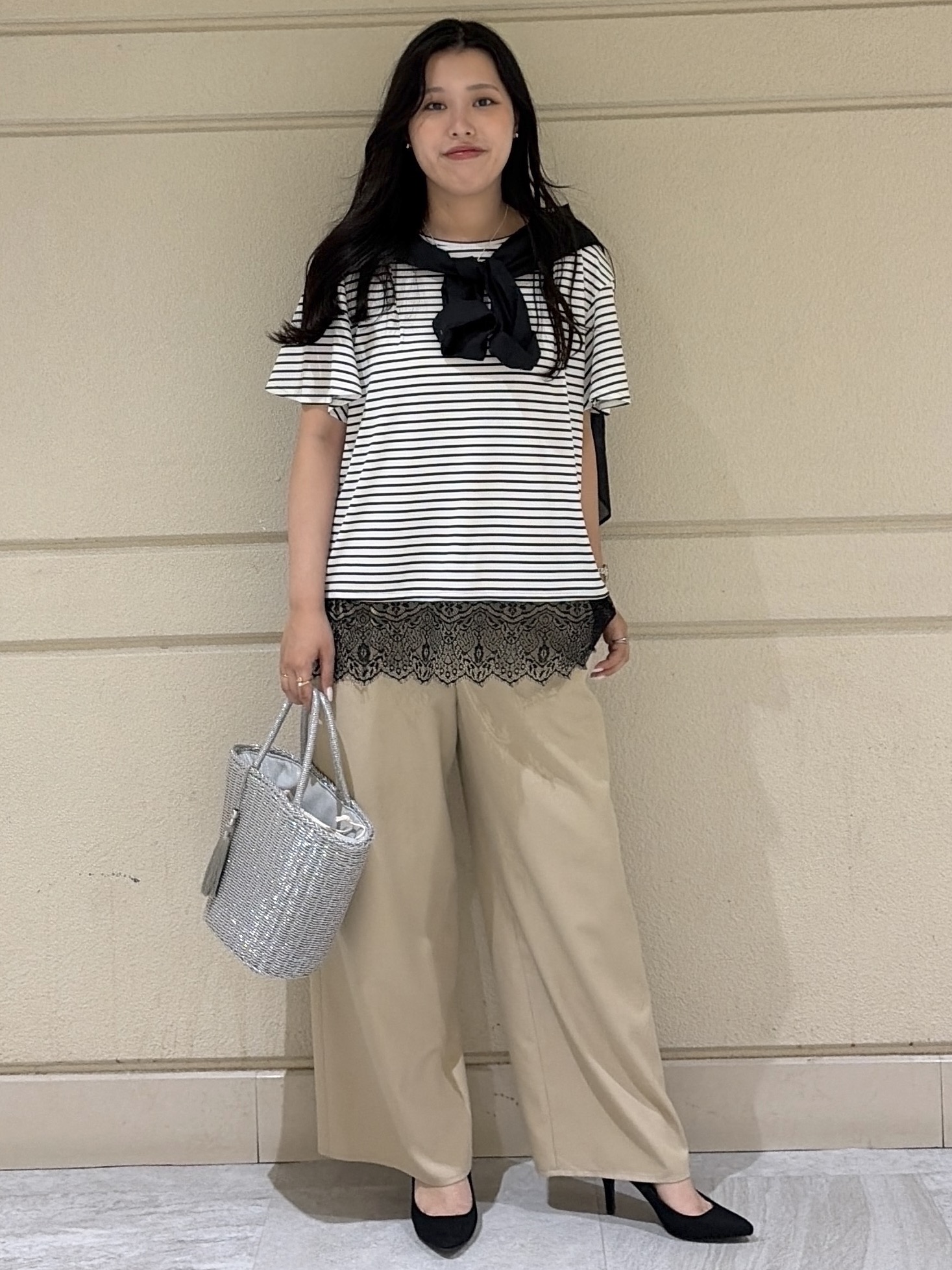 Momokaさんの「COUP DE CHANCE｜【手洗い可】シアーローンシャツ」を使ったコーディネート