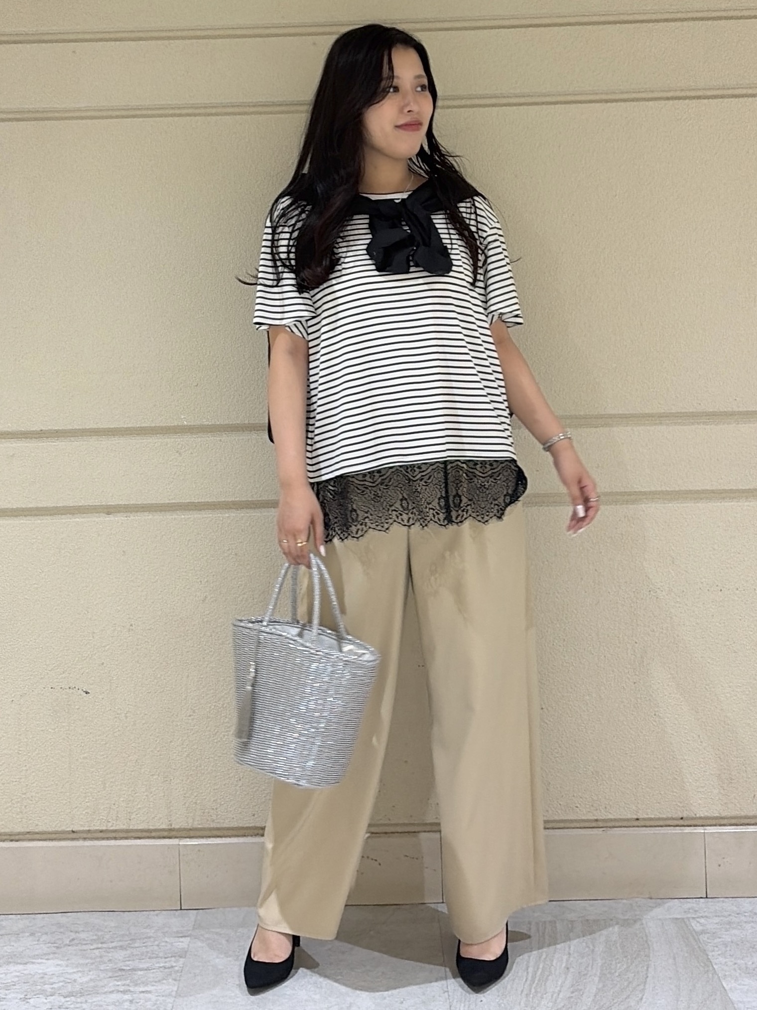 Momokaさんの「COUP DE CHANCE｜【手洗い可】シアーローンシャツ」を使ったコーディネート