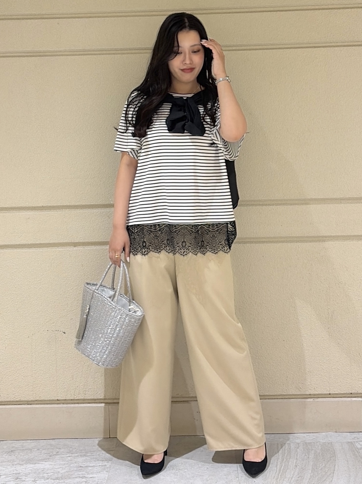 Momokaさんの「COUP DE CHANCE｜【手洗い可】シアーローンシャツ」を使ったコーディネート