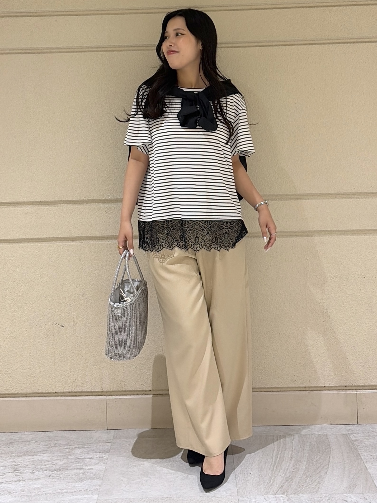 Momokaさんの「COUP DE CHANCE｜【手洗い可】シアーローンシャツ」を使ったコーディネート