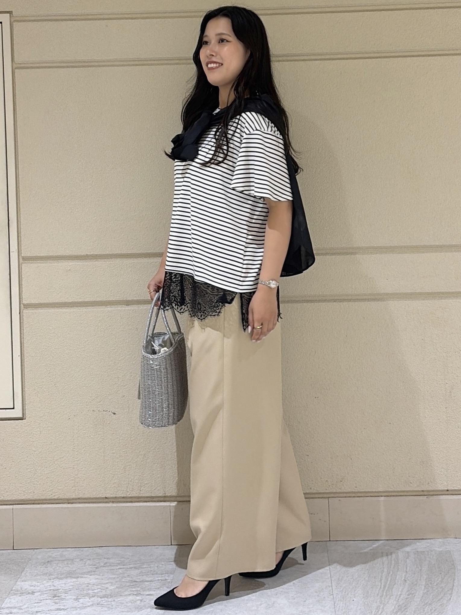 Momokaさんの「COUP DE CHANCE｜【手洗い可】シアーローンシャツ」を使ったコーディネート