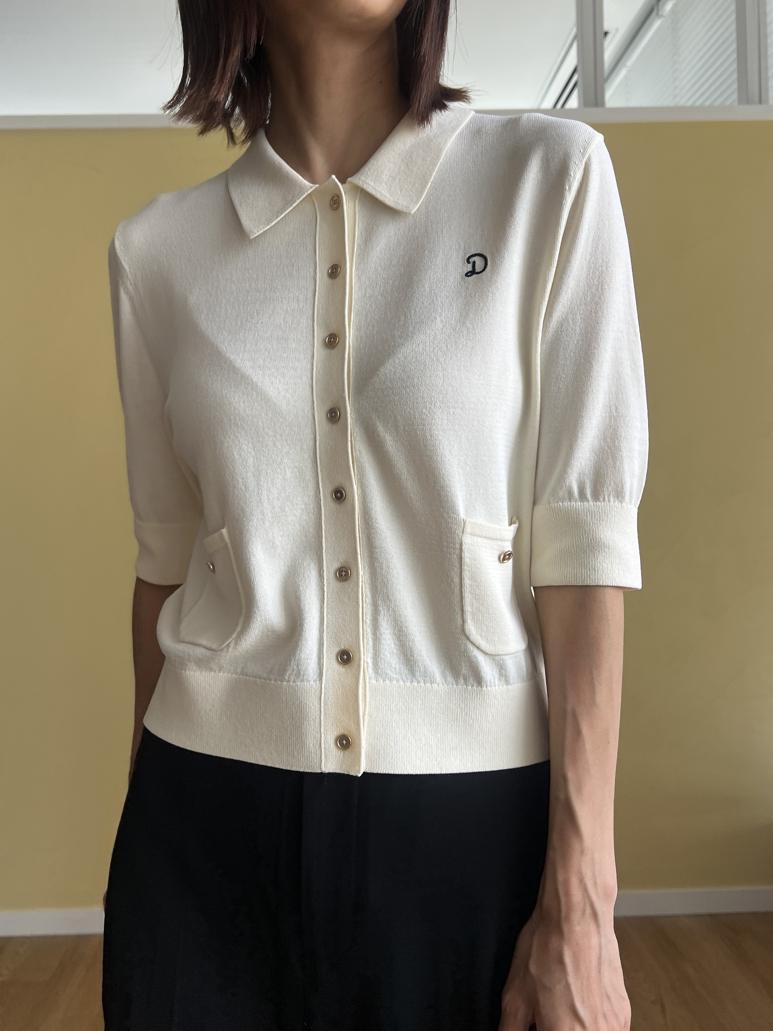 misaさんの「DRESSTERIOR｜【接触冷感／UVカット】ハーフスリーブ シアーカーディガン」を使ったコーディネート