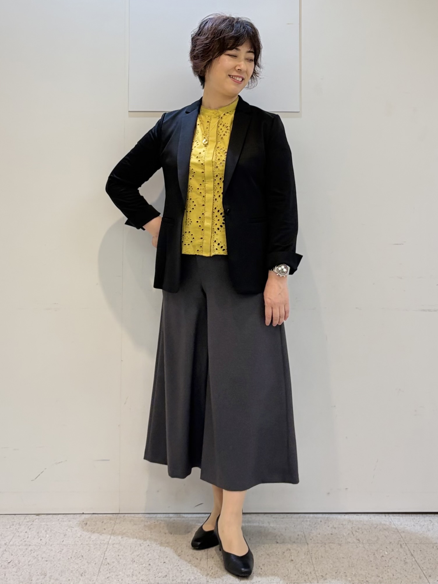 ヤスコさんの「Reflect｜【SS-4Lサイズ／UVカット／接触冷感】匠ジャケット／ロングテーラード」を使ったコーディネート