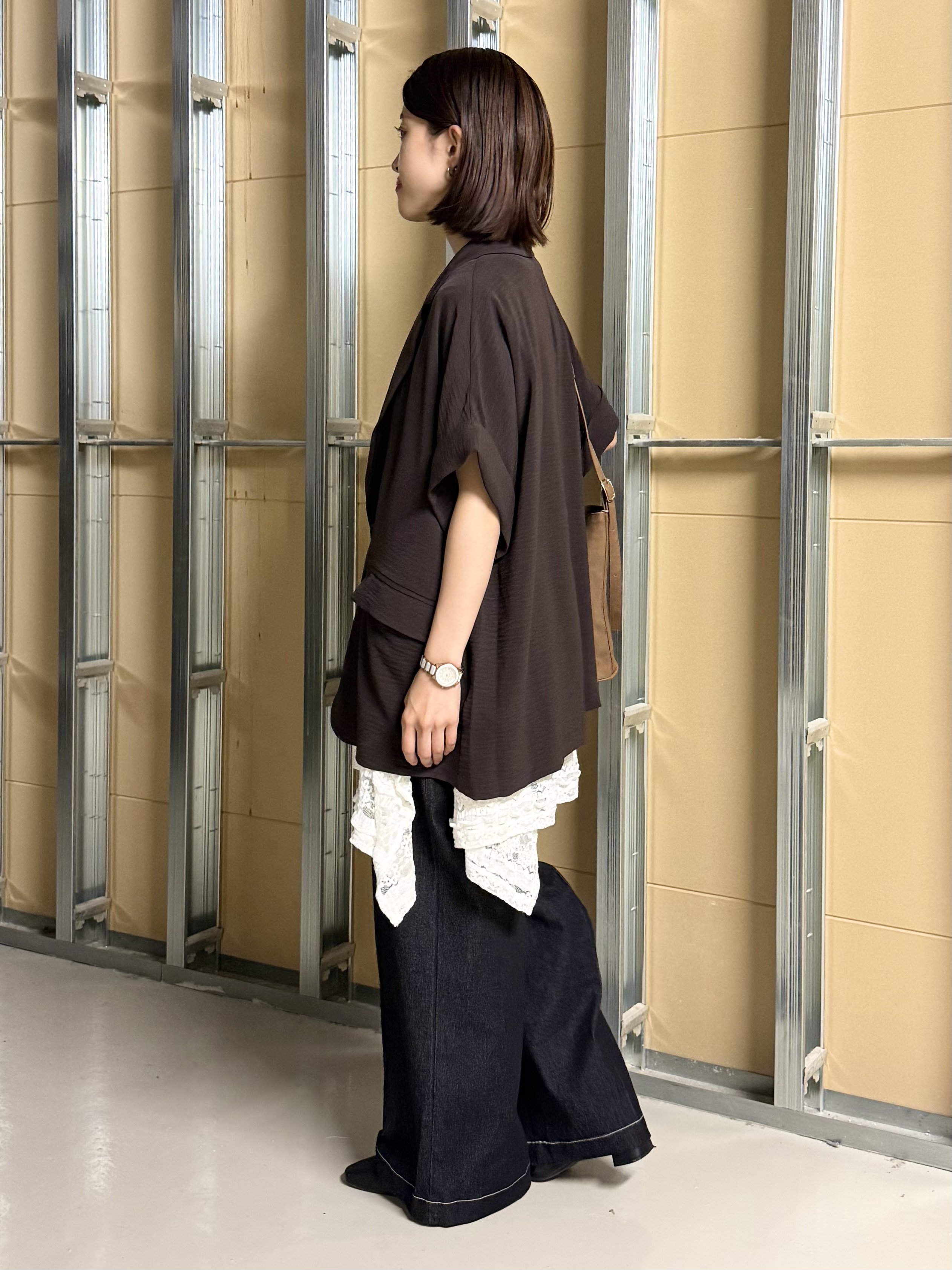 sahoさんの「THE SHOP TK｜【ひんやり/吸水速乾/UV/防しわ】ON/OFFどちらにも 軽やか半袖ジャケット」を使ったコーディネート