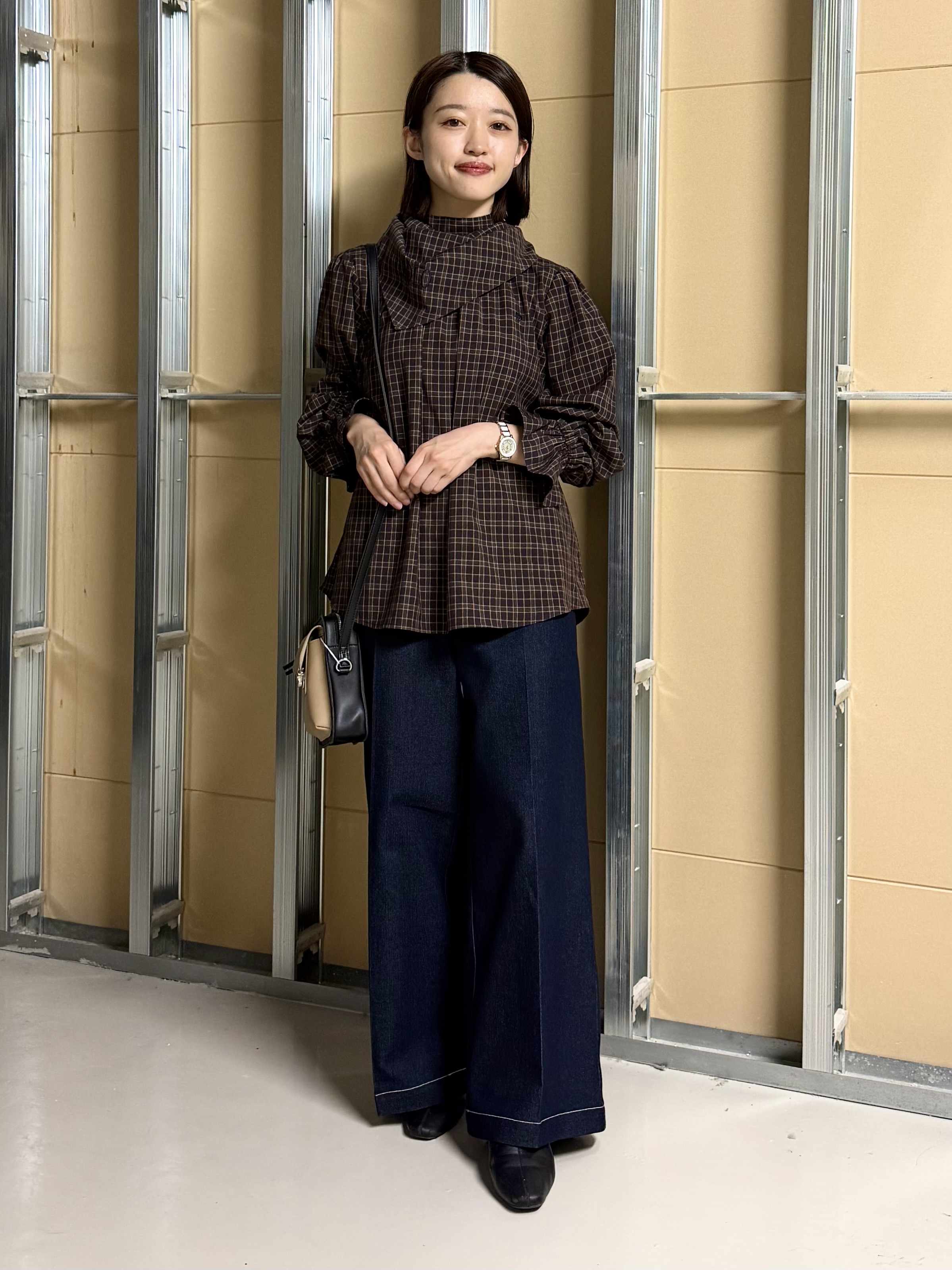 sahoさんの「THE SHOP TK｜POLO BCS/チェックスカーフ付きブラウス」を使ったコーディネート