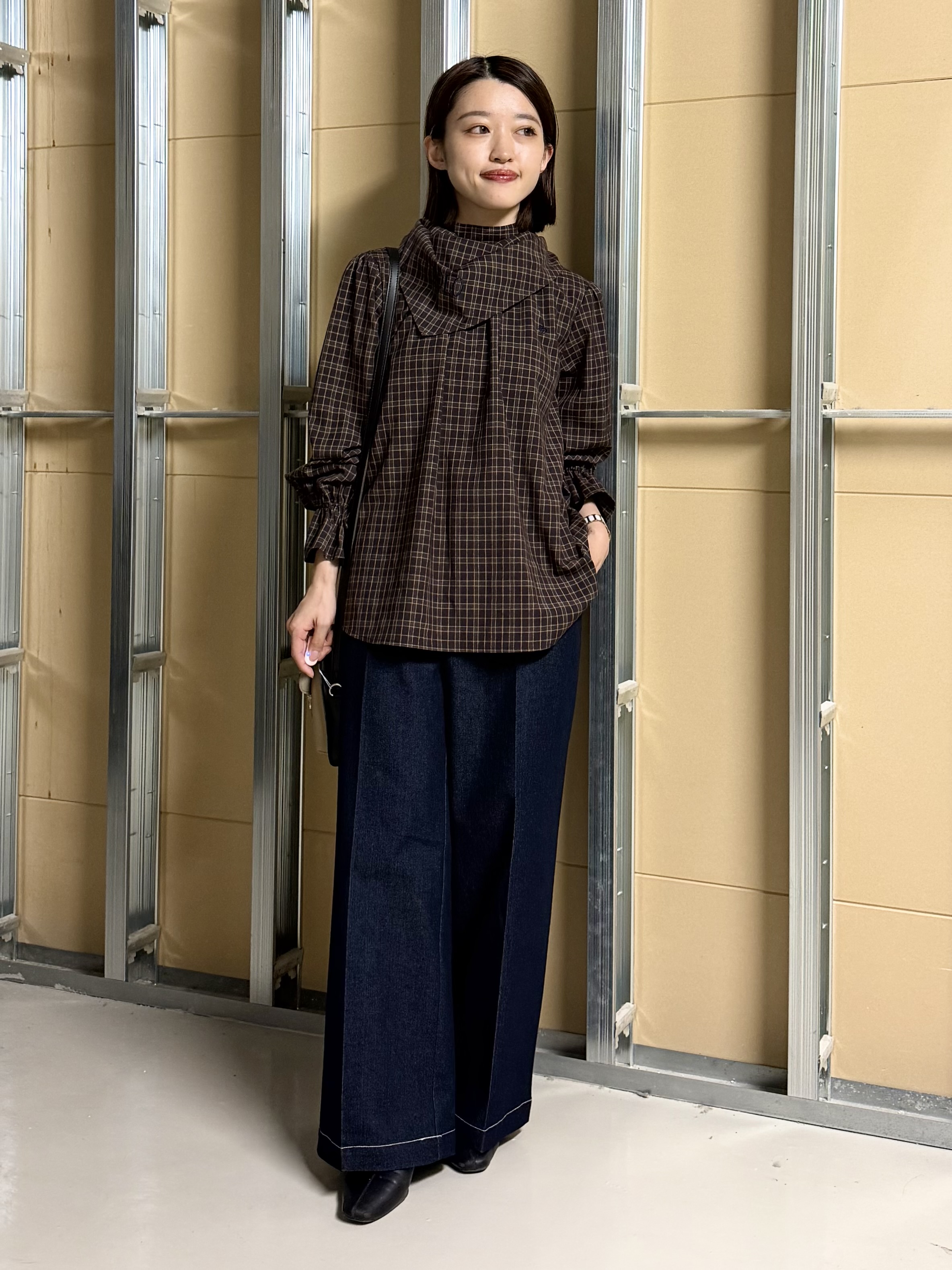 sahoさんの「THE SHOP TK｜POLO BCS/チェックスカーフ付きブラウス」を使ったコーディネート