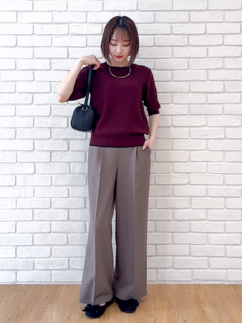 𝐜𝐡𝐢𝐤𝐚さんの「SHOO･LA･RUE｜【洗濯機可/S-LL】上品見え ミニケーブルニット」を使ったコーディネート
