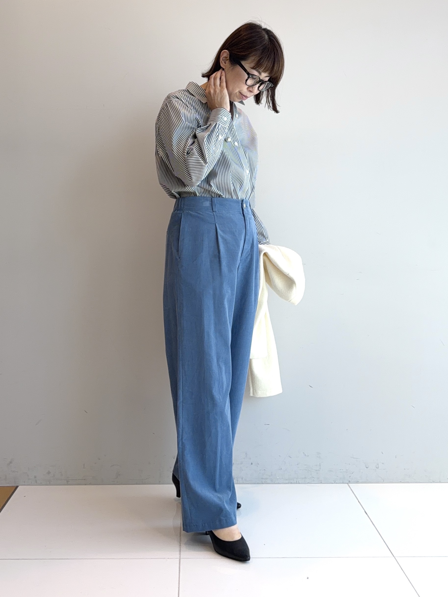 murayamaさんの「INDIVI｜【ラム革／美脚／通勤】レザーパンプス」を使ったコーディネート