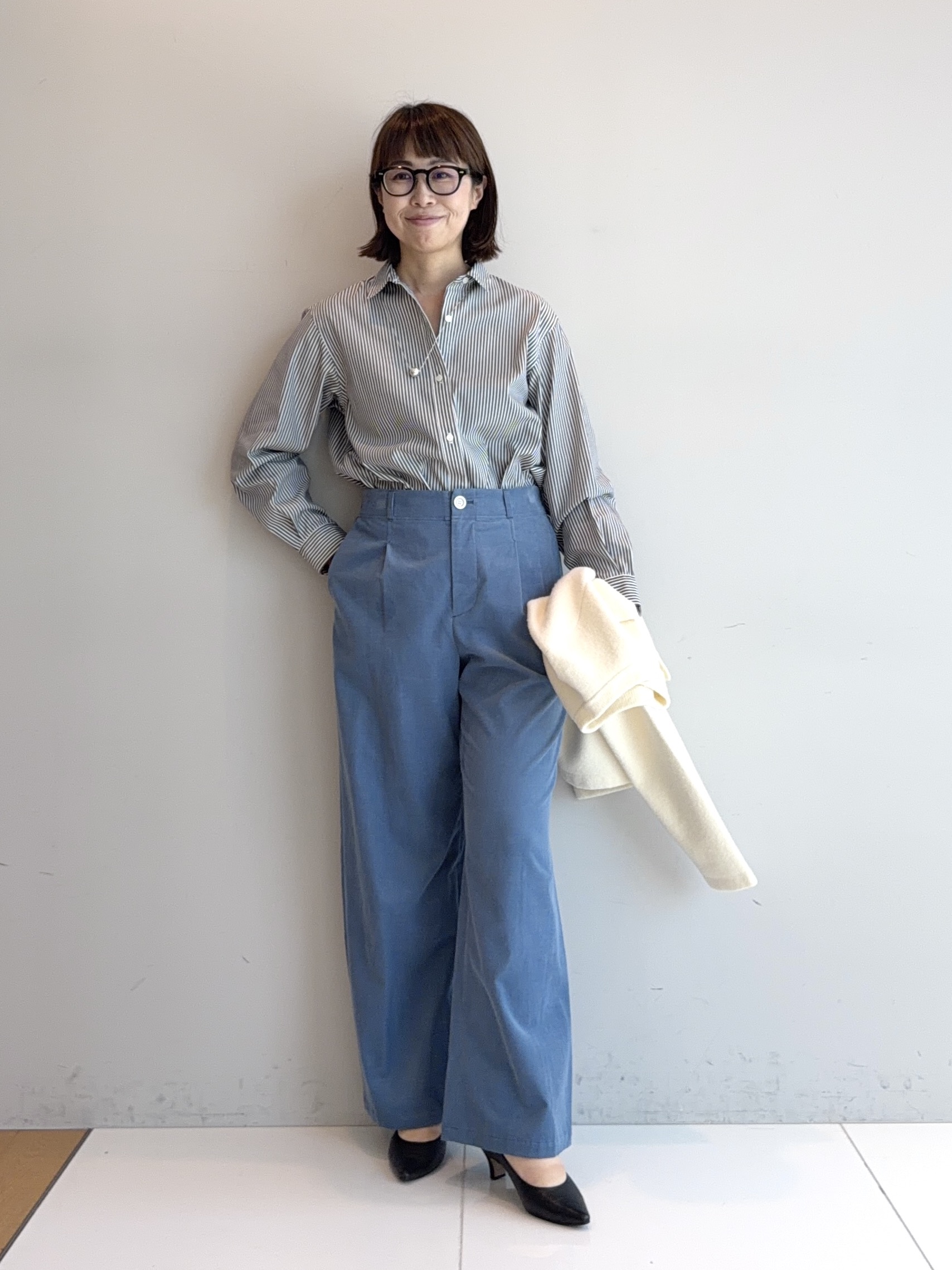 murayamaさんの「INDIVI｜【ラム革／美脚／通勤】レザーパンプス」を使ったコーディネート