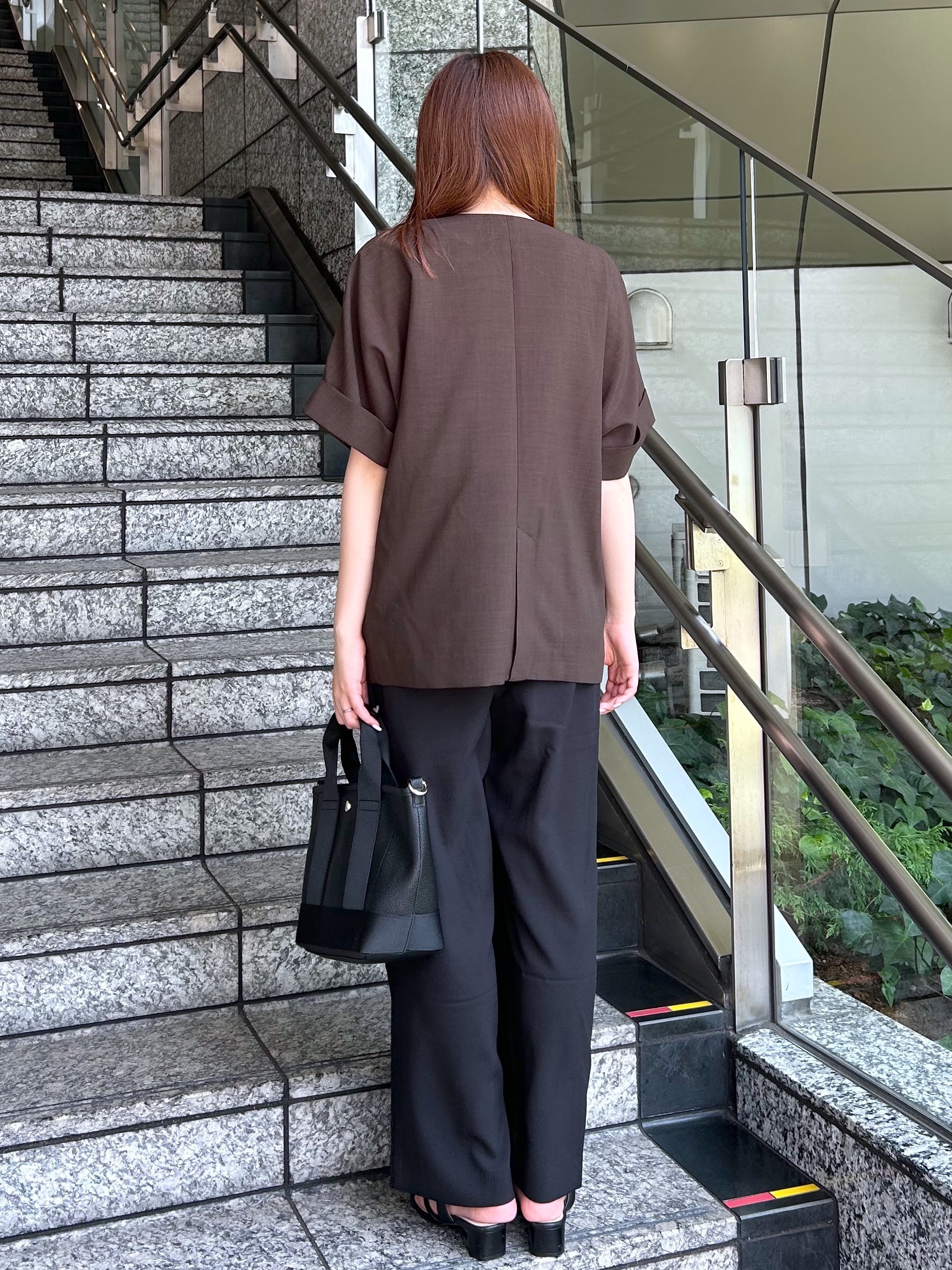 Risaさんの「OPAQUE.CLIP｜【接触冷感／吸水速乾／通気性】リネンライクジャケット《防シワ／洗濯機OK》」を使ったコーディネート
