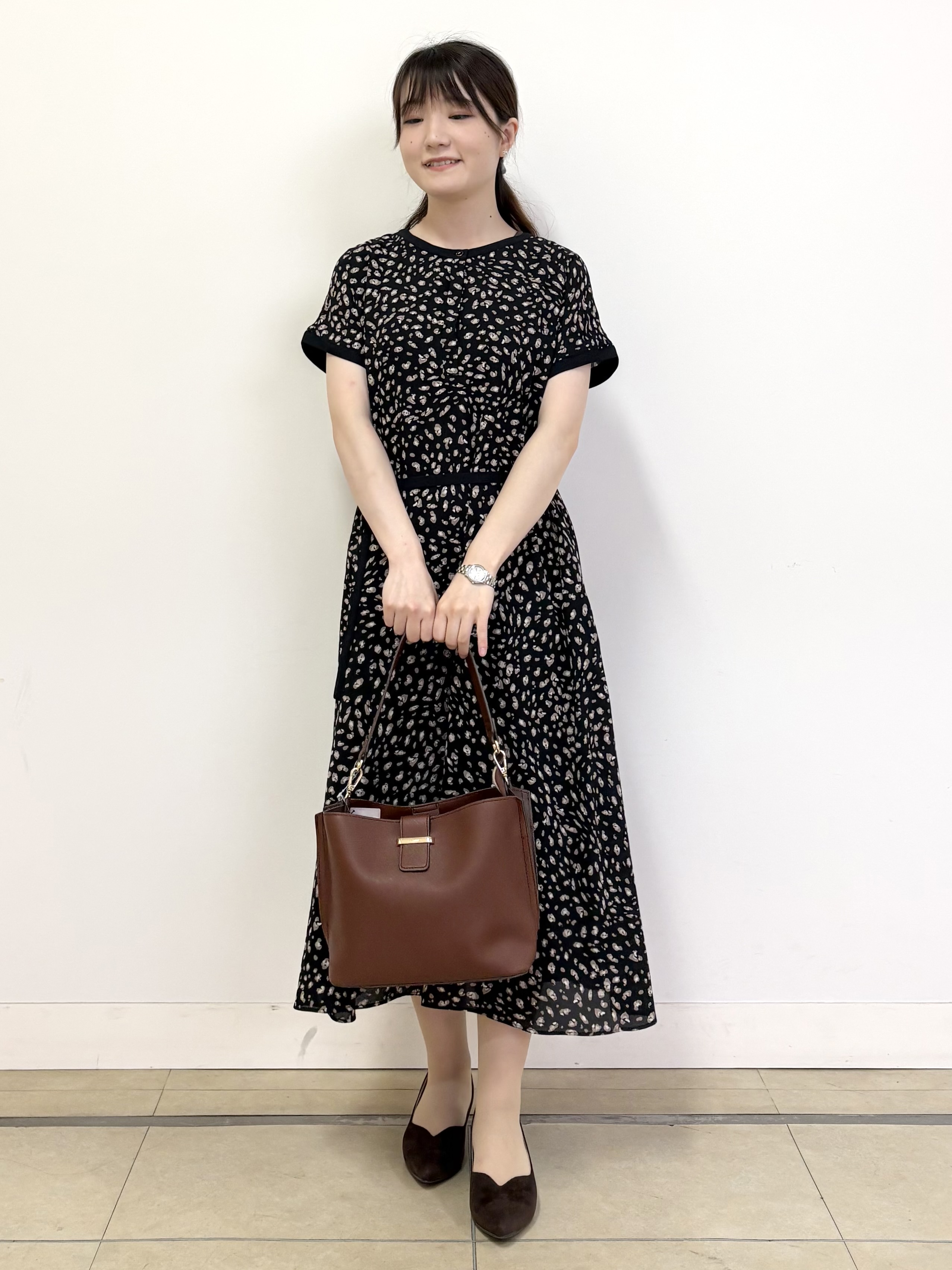 mikiさんの「Reflect｜【手洗い可】プリント柄ワンピース」を使ったコーディネート