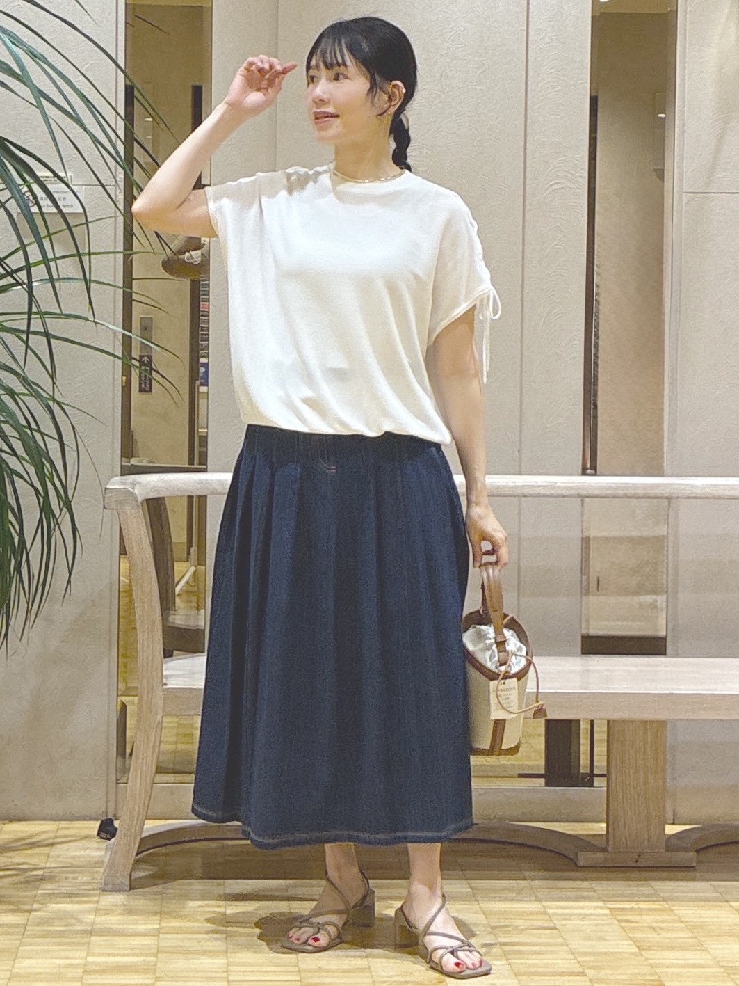 beni_gingerさんの「Reflect｜レースアップスリーブデザインニット」を使ったコーディネート