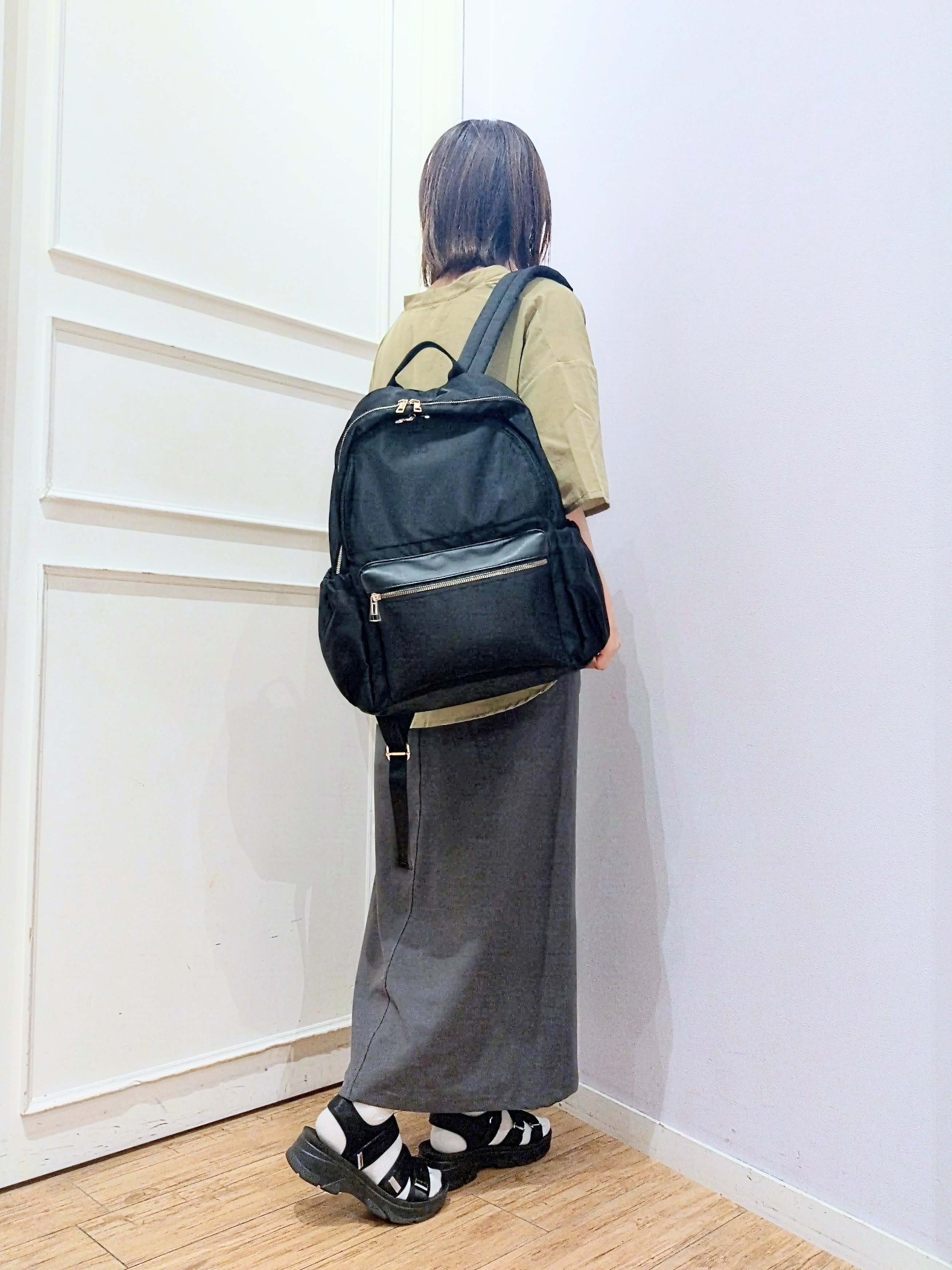 miomioさんの「SHOO･LA･RUE｜【洗濯機可/S-LL】大人の抜け感 ゆるっと5分袖シャツ」を使ったコーディネート