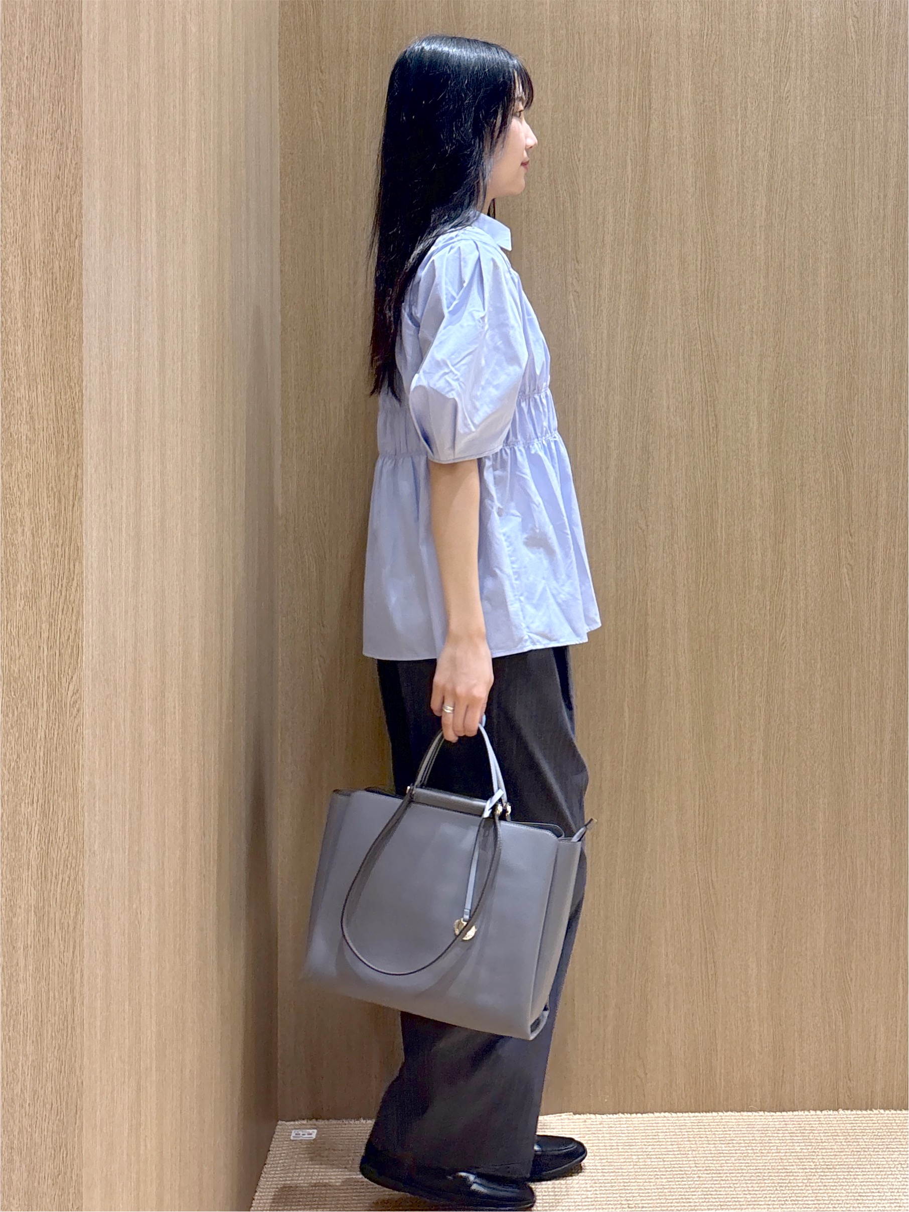 sachikoさんの「OPAQUE.CLIP｜シャーリングブラウス【洗濯機OK】」を使ったコーディネート