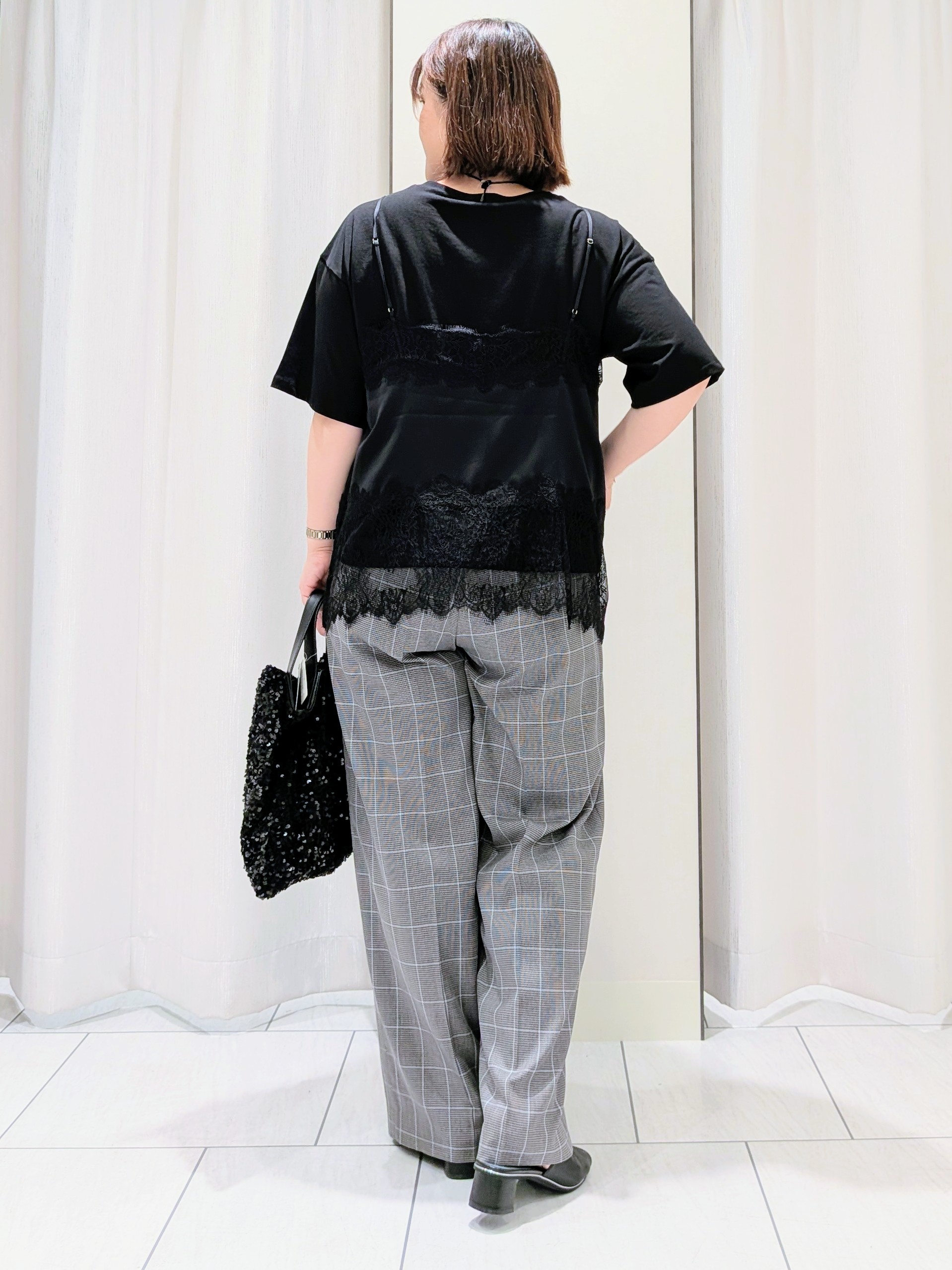 Onumaさんの「UNTITLED｜【セットアップ可/ウエストゴム】メランジツイルワイドパンツ」を使ったコーディネート