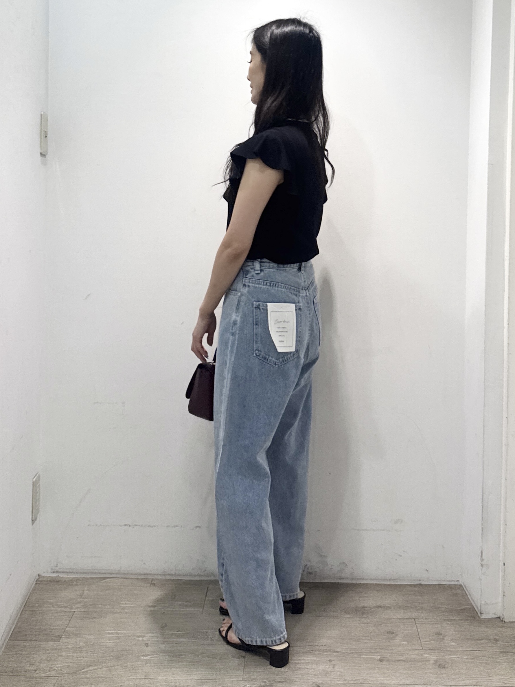 yuicciさんの「OPAQUE.CLIP｜【UVケア／接触冷感】バイカラーボウタイフリルトップス《洗濯機OK》」を使ったコーディネート