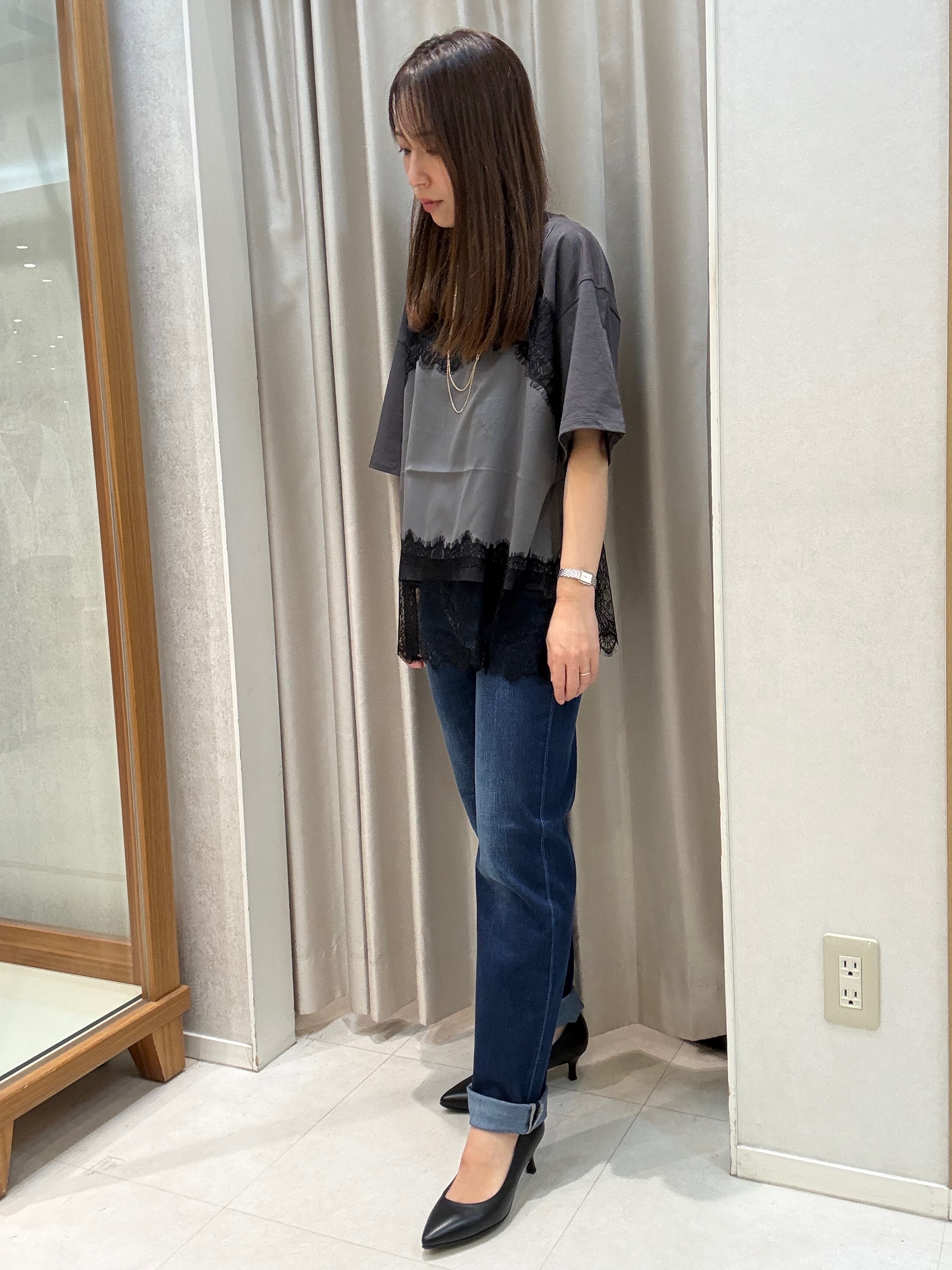 kanaさんの「UNTITLED｜【1枚でもセットでも】レースキャミ付きプルオーバー」を使ったコーディネート