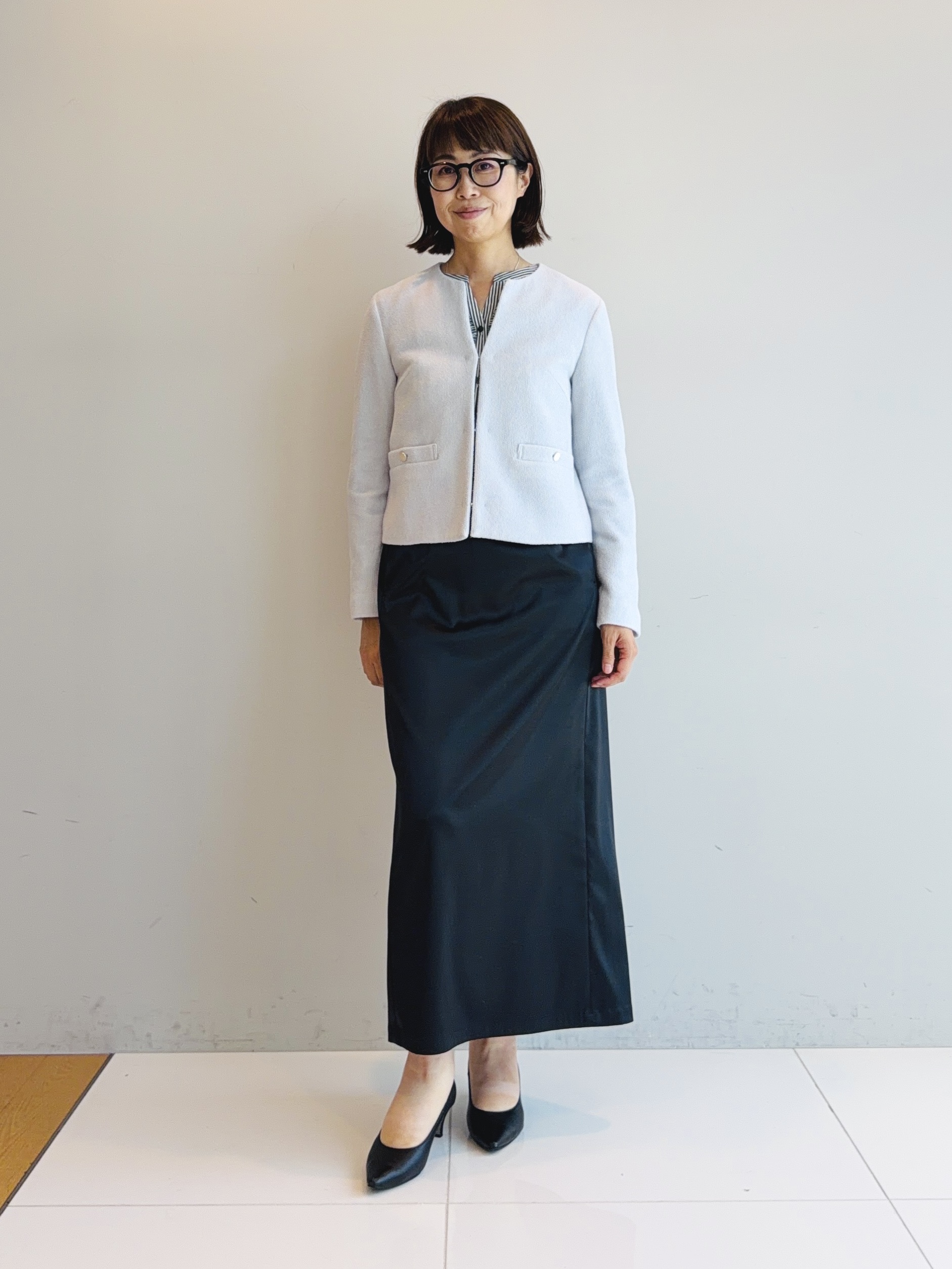murayamaさんの「INDIVI｜【ラム革／美脚／通勤】レザーパンプス」を使ったコーディネート