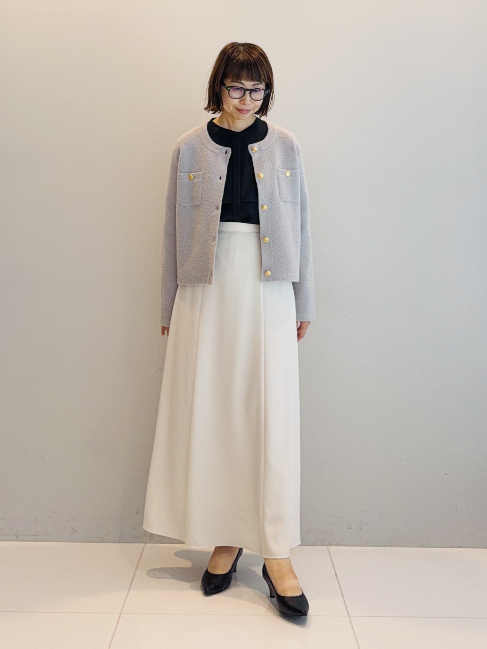 murayamaさんの「INDIVI｜【接触冷感/UVケア/夏羽織り/着る日傘】ケープ風ブラウス」を使ったコーディネート