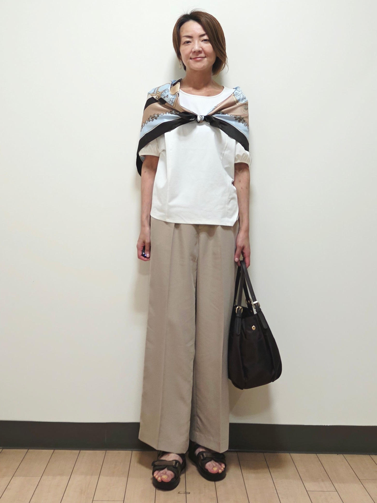 yuuさんの「Reflect｜【UVカット／接触冷感／吸水速乾】ギャザースリーブカットソー」を使ったコーディネート