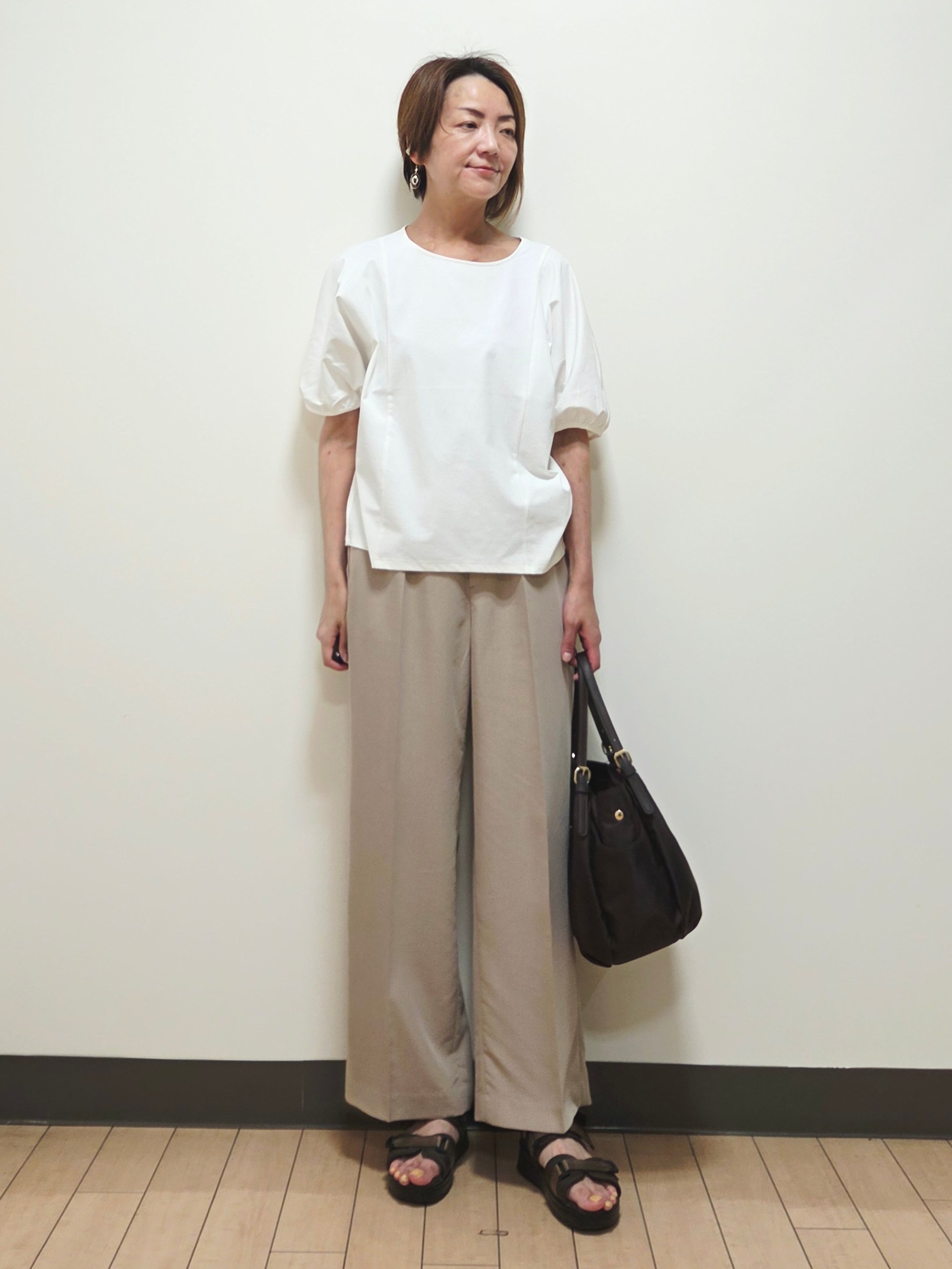 yuuさんの「Reflect｜【UVカット／接触冷感／吸水速乾】ギャザースリーブカットソー」を使ったコーディネート