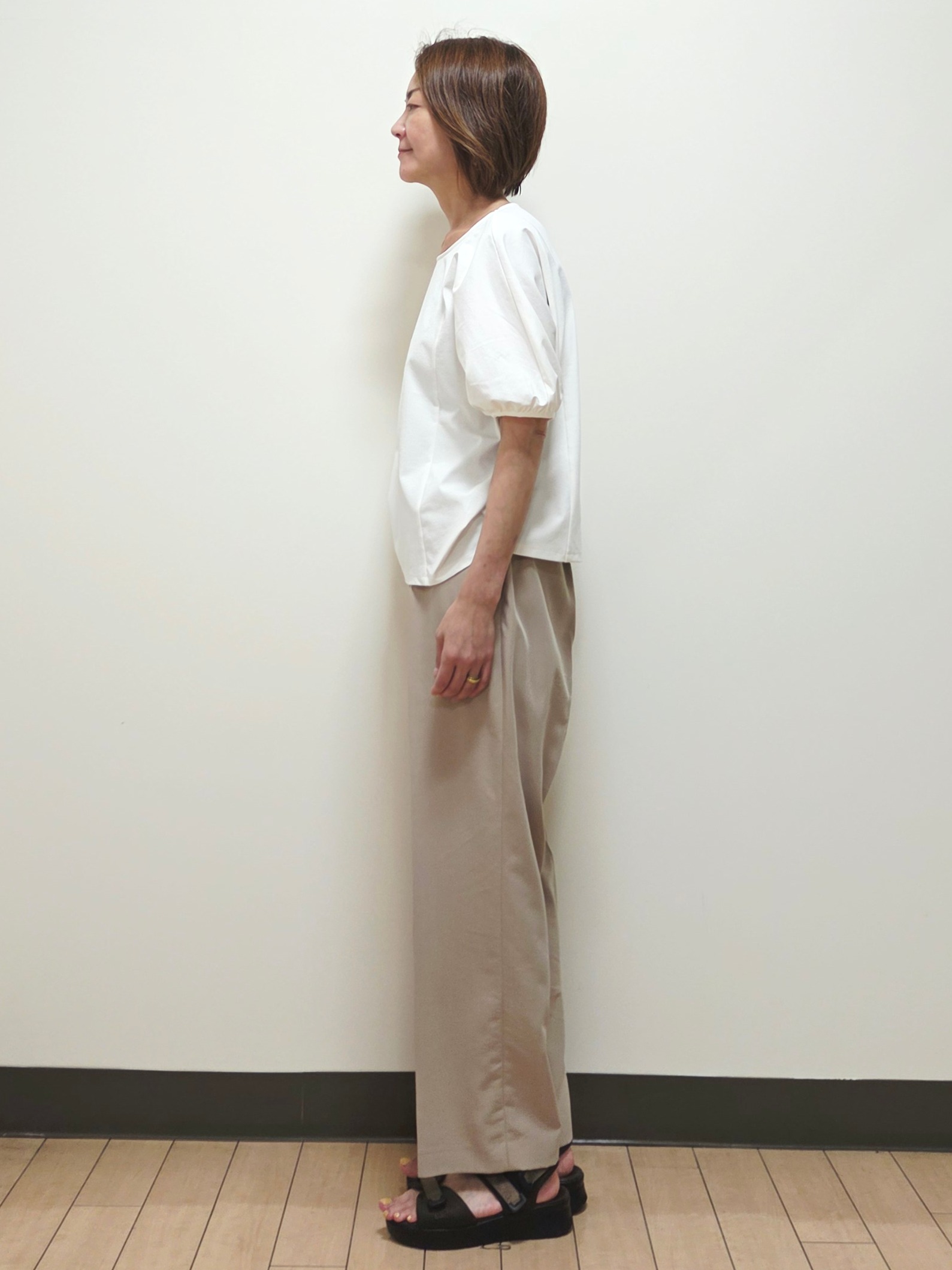 yuuさんの「Reflect｜【UVカット／接触冷感／吸水速乾】ギャザースリーブカットソー」を使ったコーディネート
