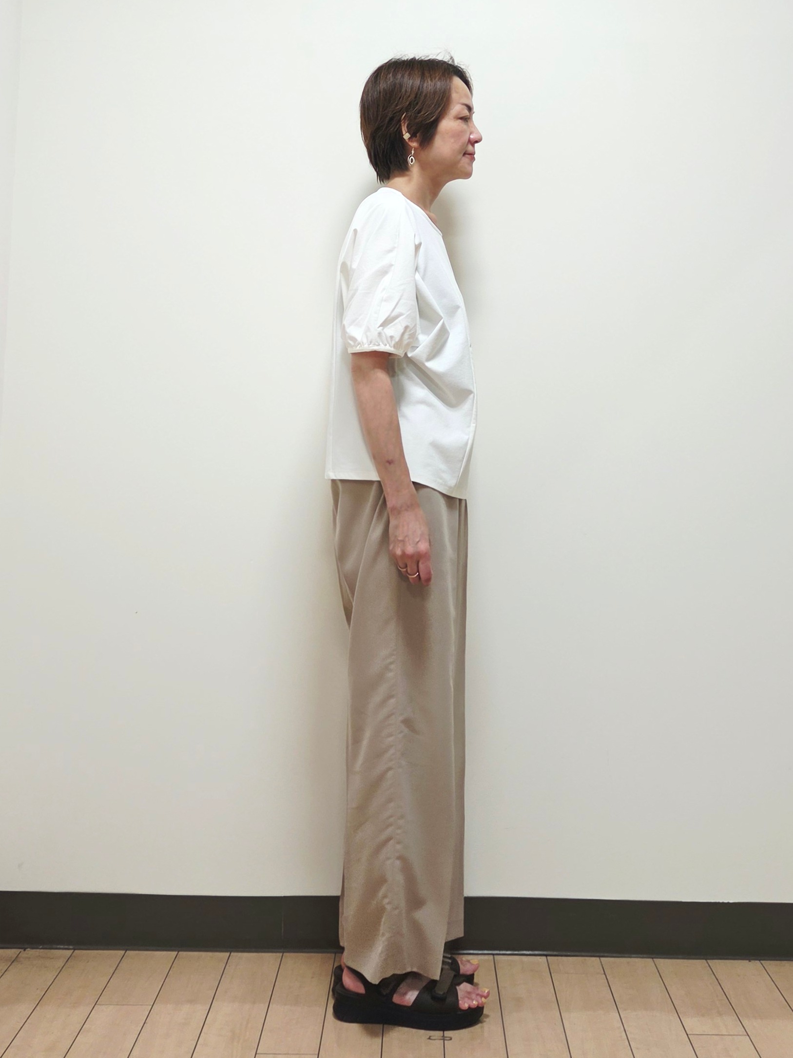 yuuさんの「Reflect｜【UVカット／接触冷感／吸水速乾】ギャザースリーブカットソー」を使ったコーディネート