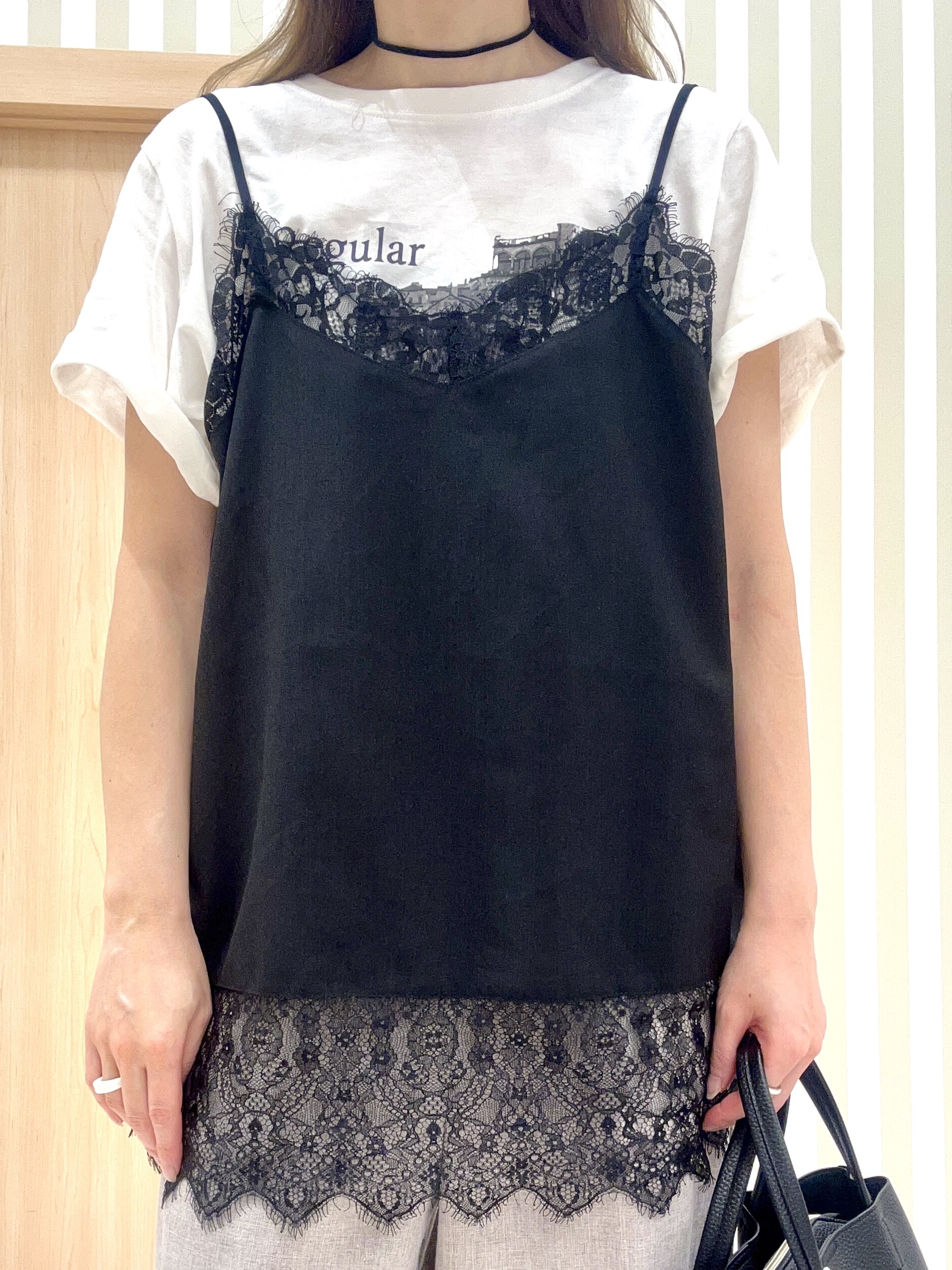 ririさんの「SHOO･LA･RUE｜【ひんやり/S-LL/洗濯機可】真夏に着たい 大人のベーシックカラープリントTシャツ」を使ったコーディネート