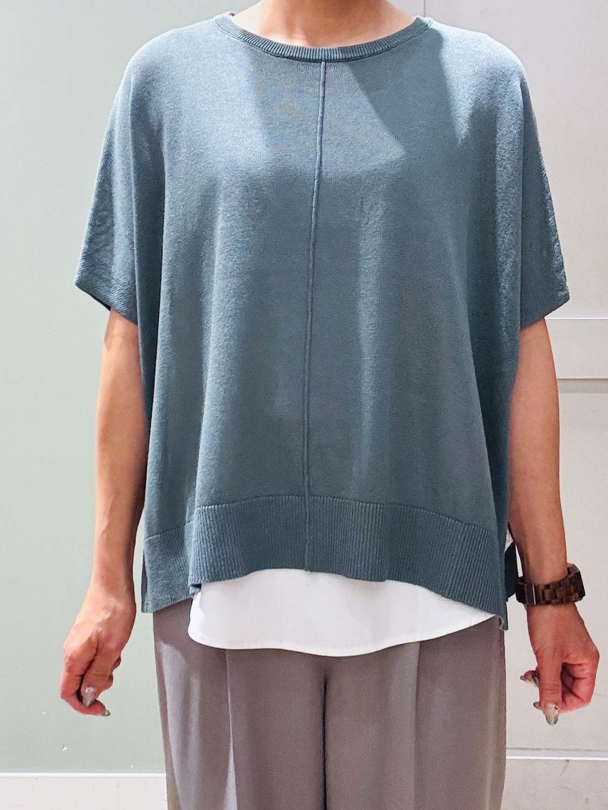 Komi☆さんの「grove｜【体系カバー◎】ニット&times;インナーシャツタンクSET」を使ったコーディネート