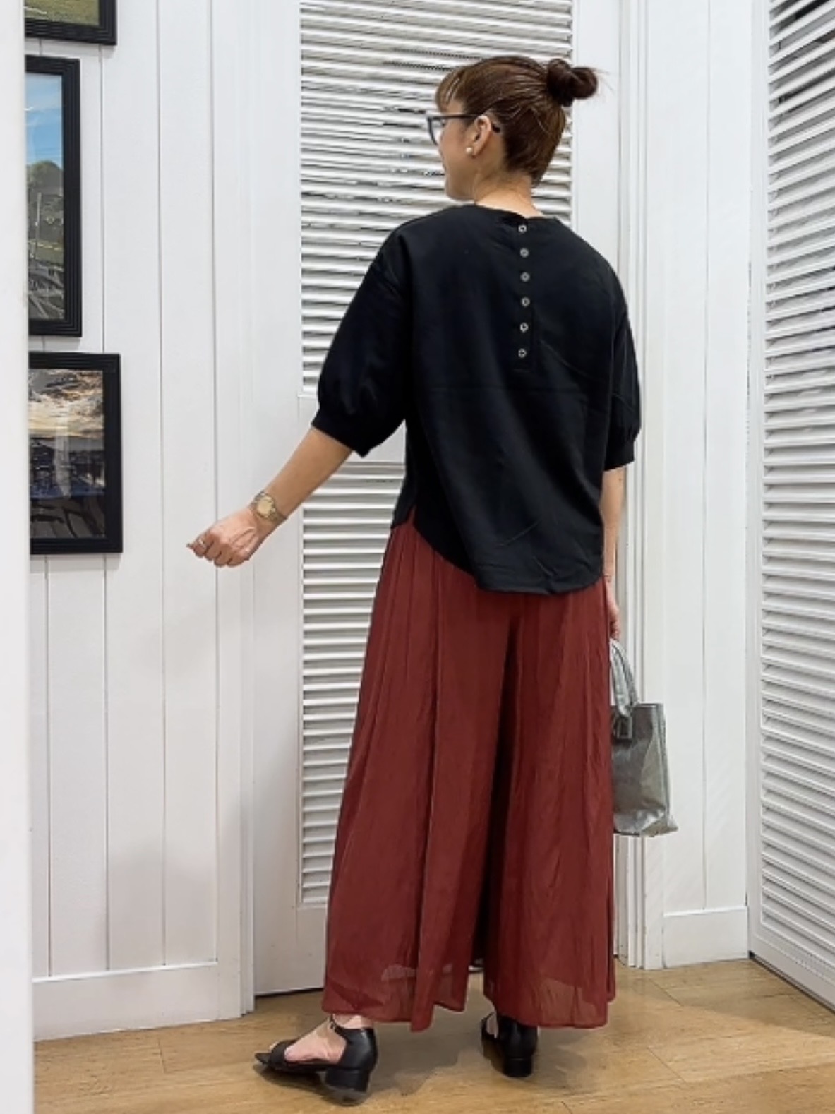 Yasucoさんの「Dessin｜バックヘンリーカットソー5分袖」を使ったコーディネート
