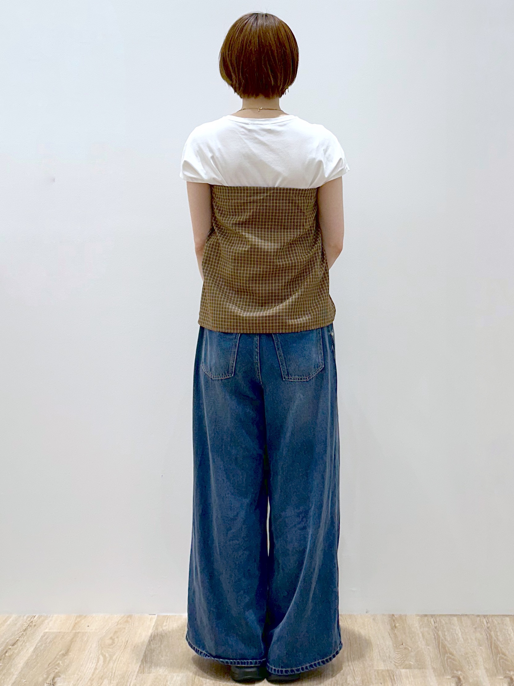 yurieさんの「OPAQUE.CLIP｜チェック柄シャツ【洗濯機OK】」を使ったコーディネート