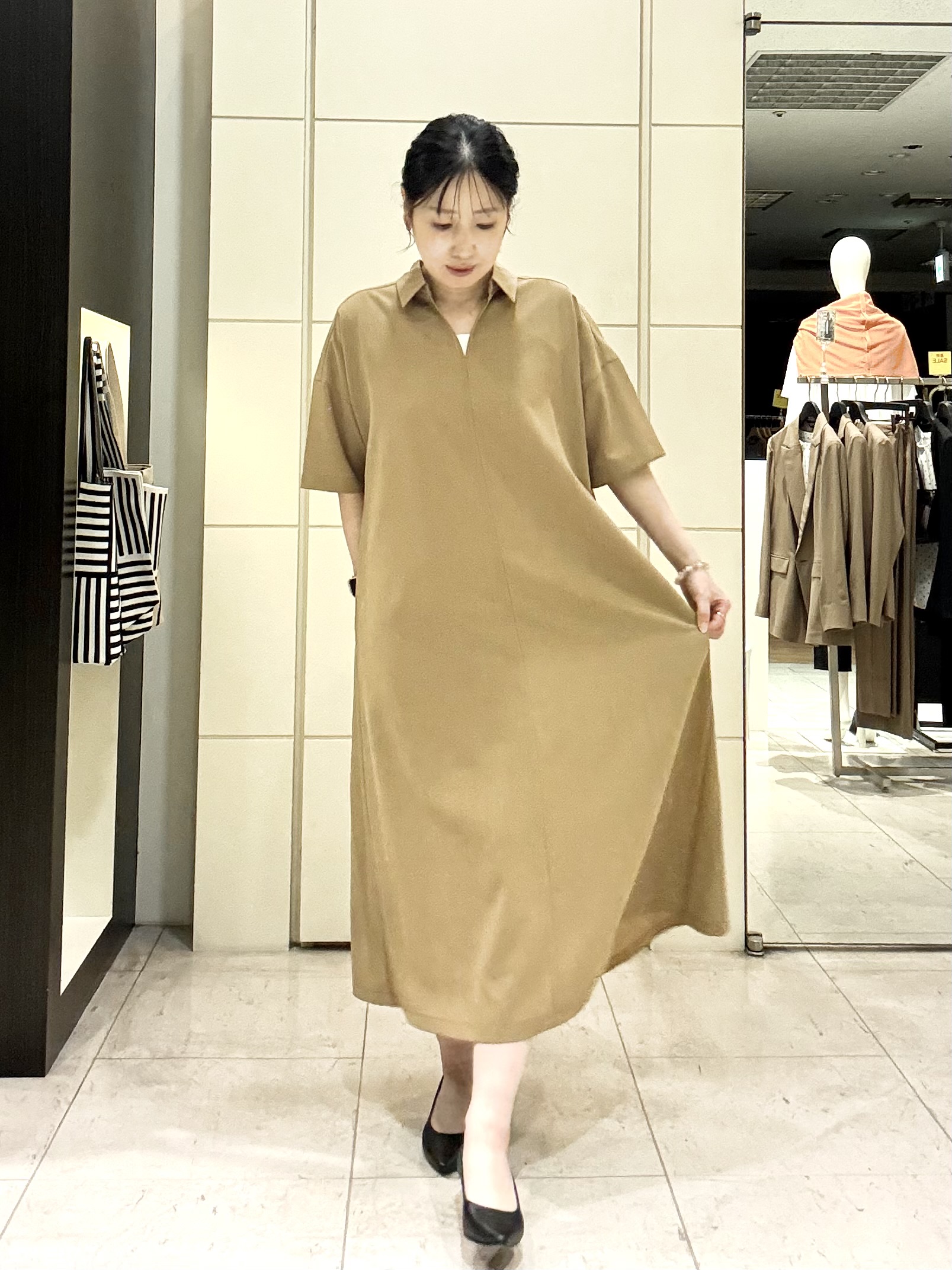 mori.さんの「UNTITLED｜【残暑も快適/UVカット/接触冷感】エアリークールワンピース」を使ったコーディネート