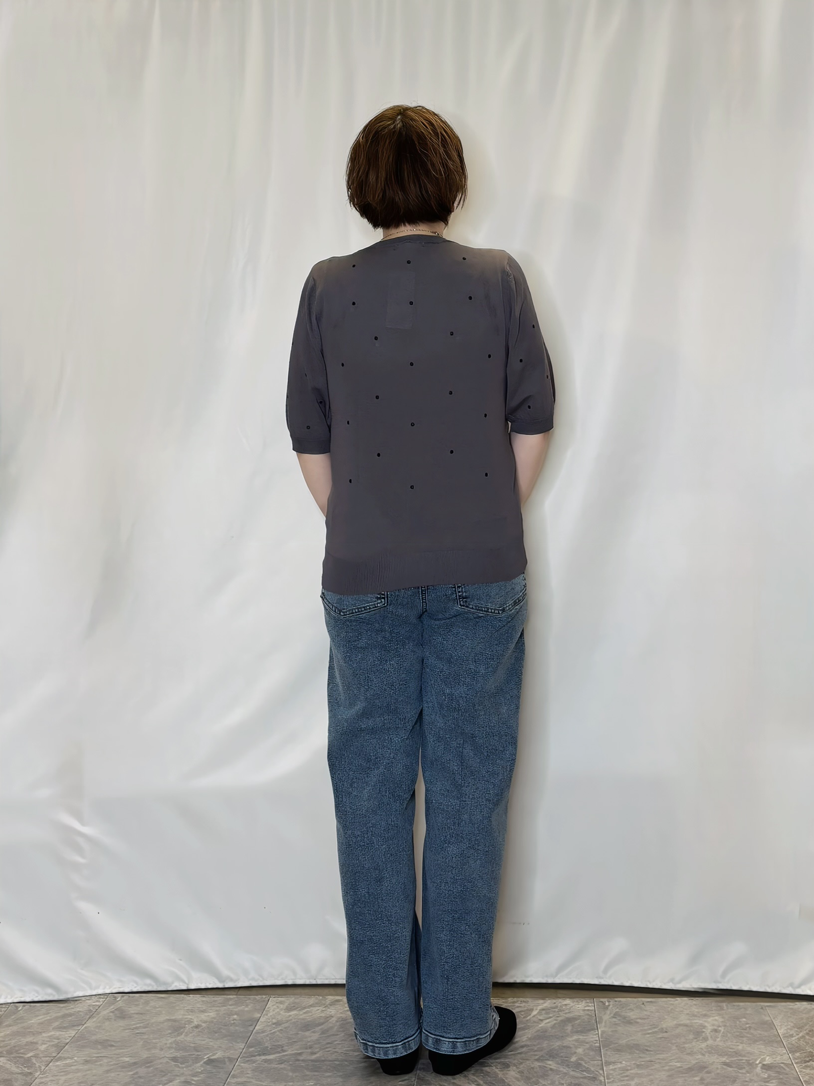 たみさんの「SHOO･LA･RUE｜【ひんやり/S-LL】ほんのり甘い ドット刺繍ニット」を使ったコーディネート