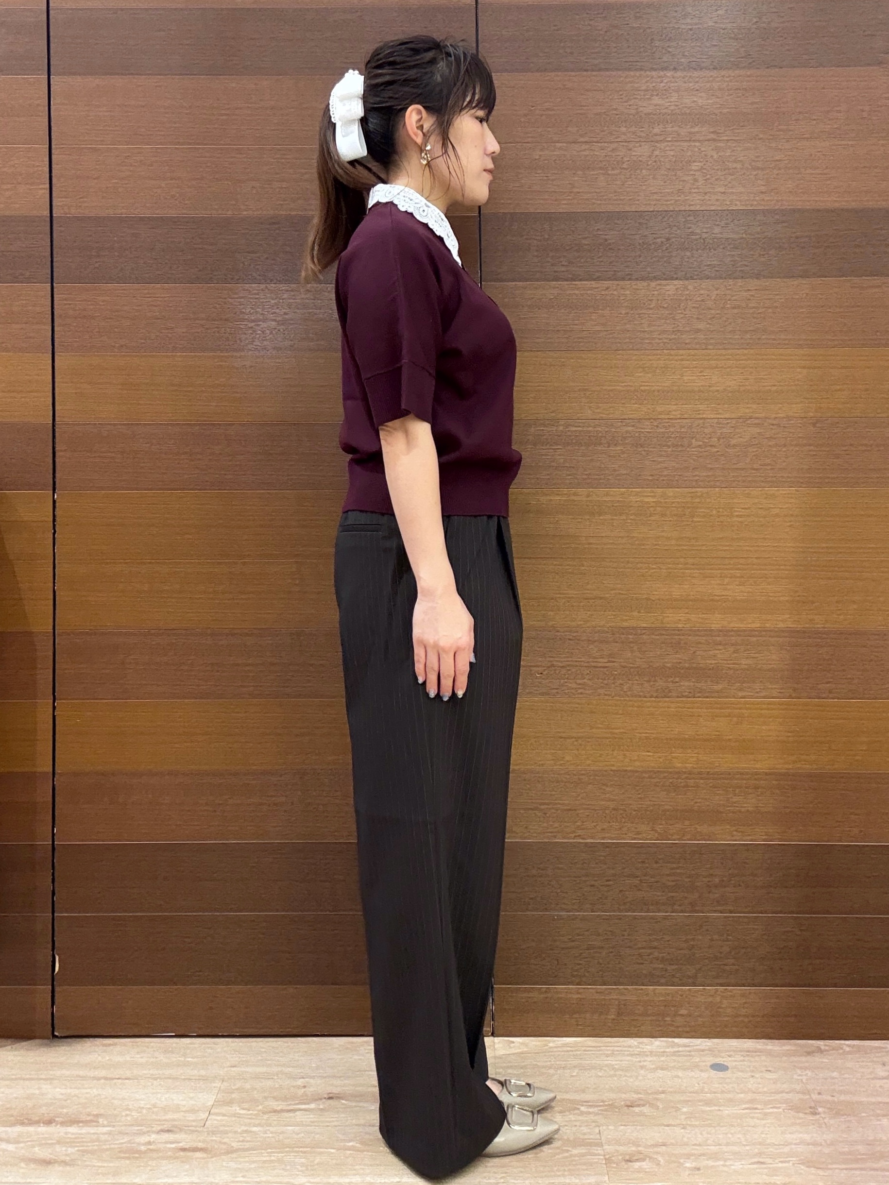 maichiさんの「OPAQUE.CLIP｜2WAY衿ドッキングニット《洗濯機OK》」を使ったコーディネート