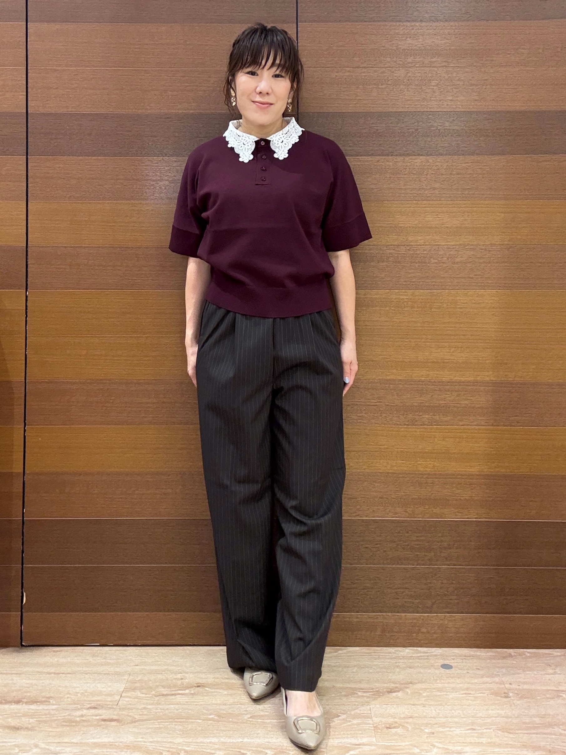maichiさんの「OPAQUE.CLIP｜2WAY衿ドッキングニット《洗濯機OK》」を使ったコーディネート