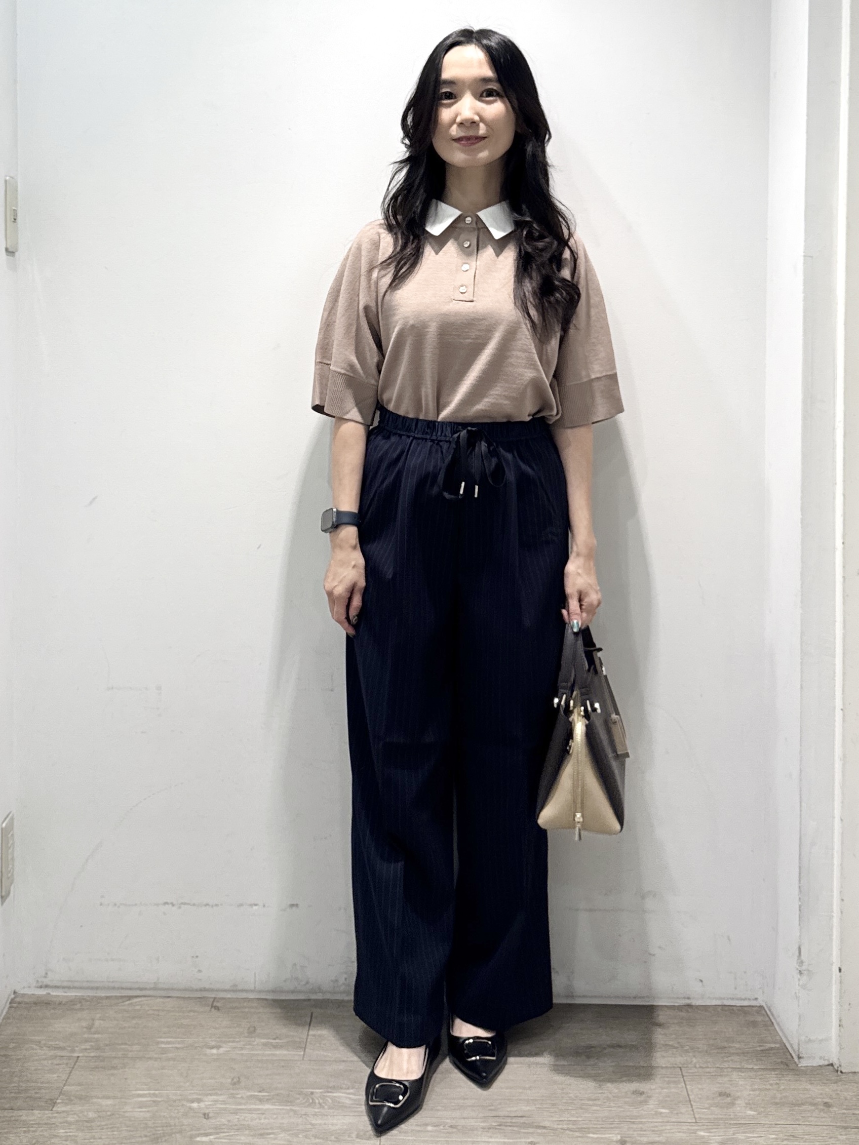 yuicciさんの「OPAQUE.CLIP｜2WAY衿ドッキングニット《洗濯機OK》」を使ったコーディネート