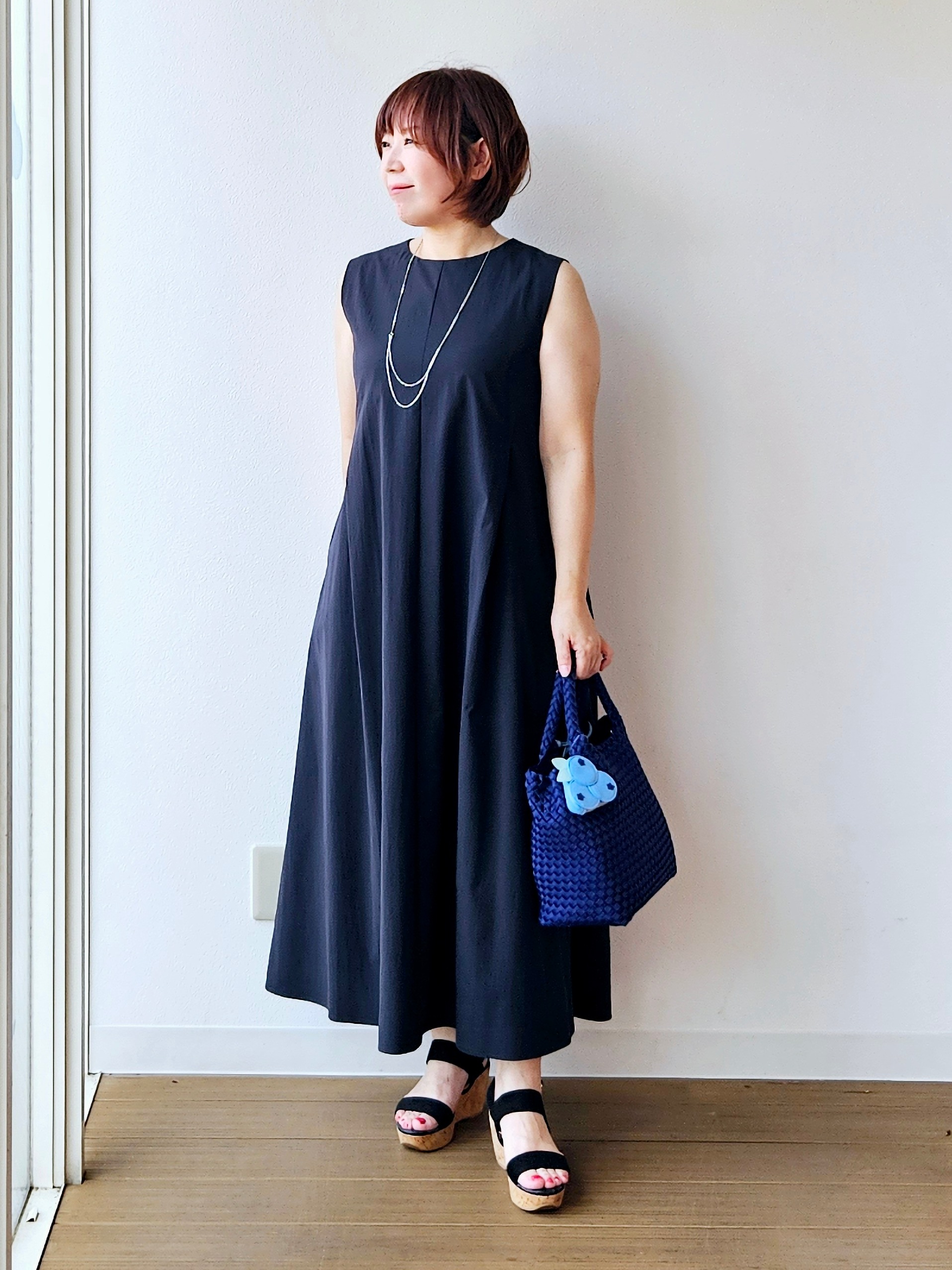 やじまさんの「UNTITLED｜【接触冷感/UVカット/吸水速乾】Aラインロングワンピース」を使ったコーディネート
