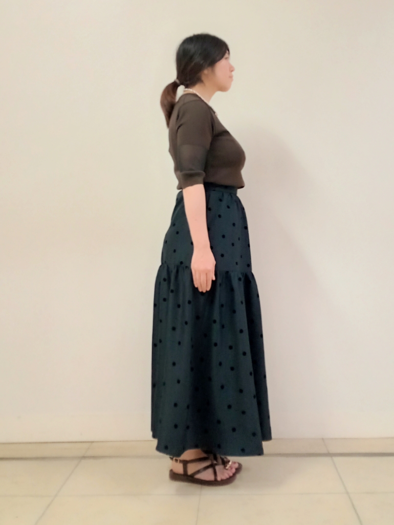 emiさんの「DRESSTERIOR｜【日本製】ウォッシャブルシアーニットプルオーバー」を使ったコーディネート