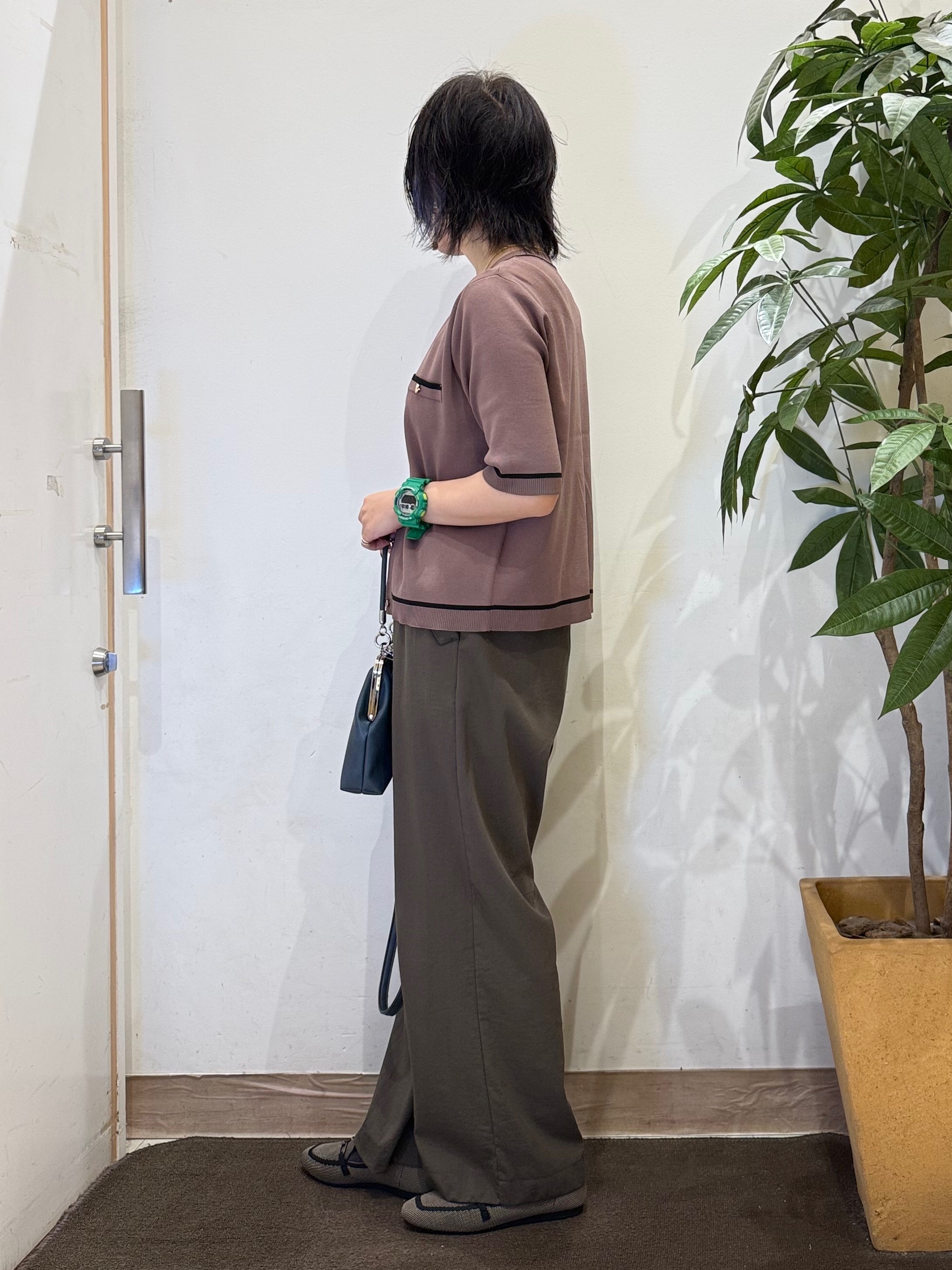 misakiさんの「SHOO･LA･RUE｜【ひんやり/UV/S-LL/洗濯機可】毛玉になりにくい 配色5分袖カーディガン」を使ったコーディネート