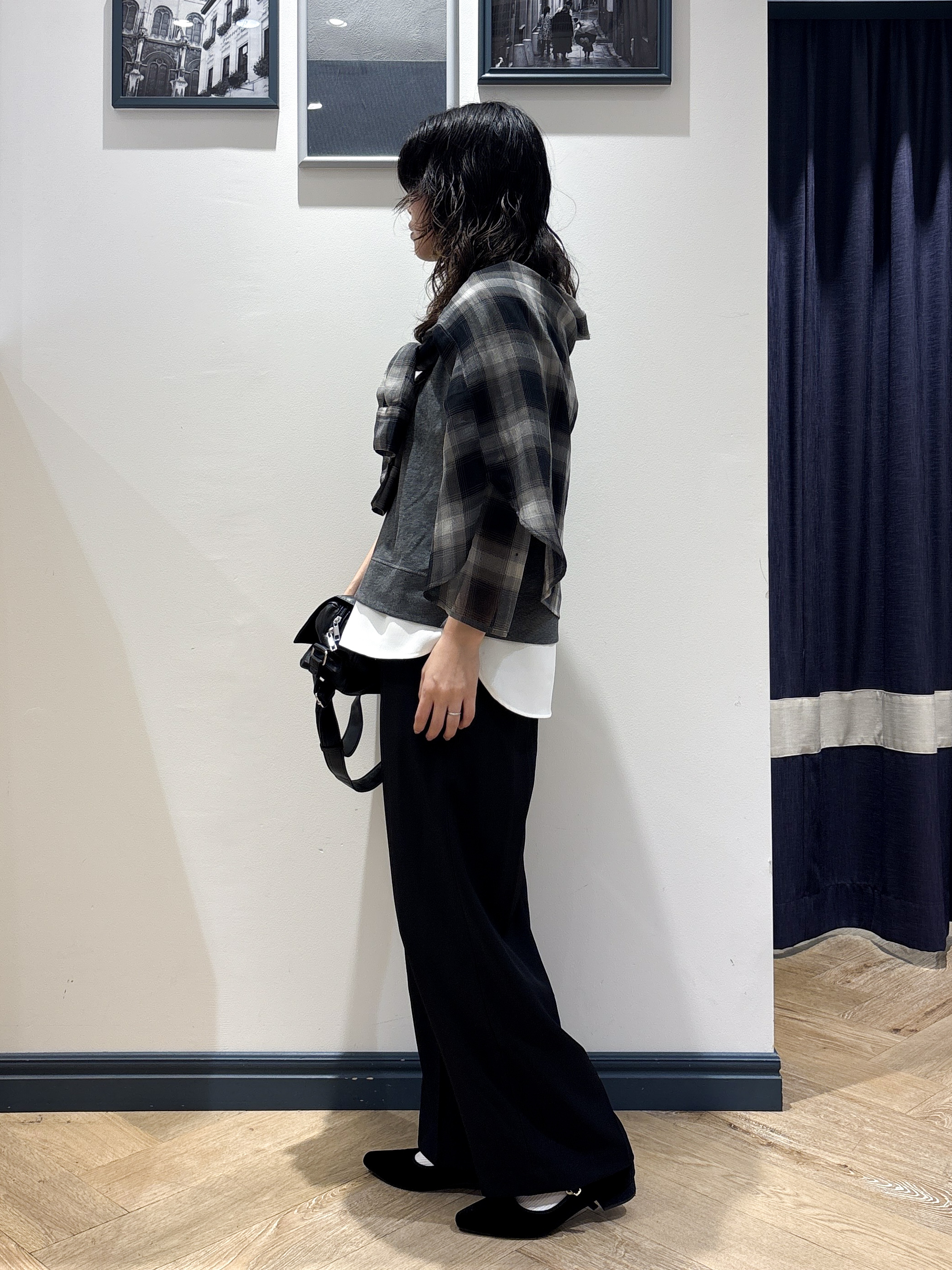ayakaさんの「grove｜シアーオンブレチェックシャツ」を使ったコーディネート