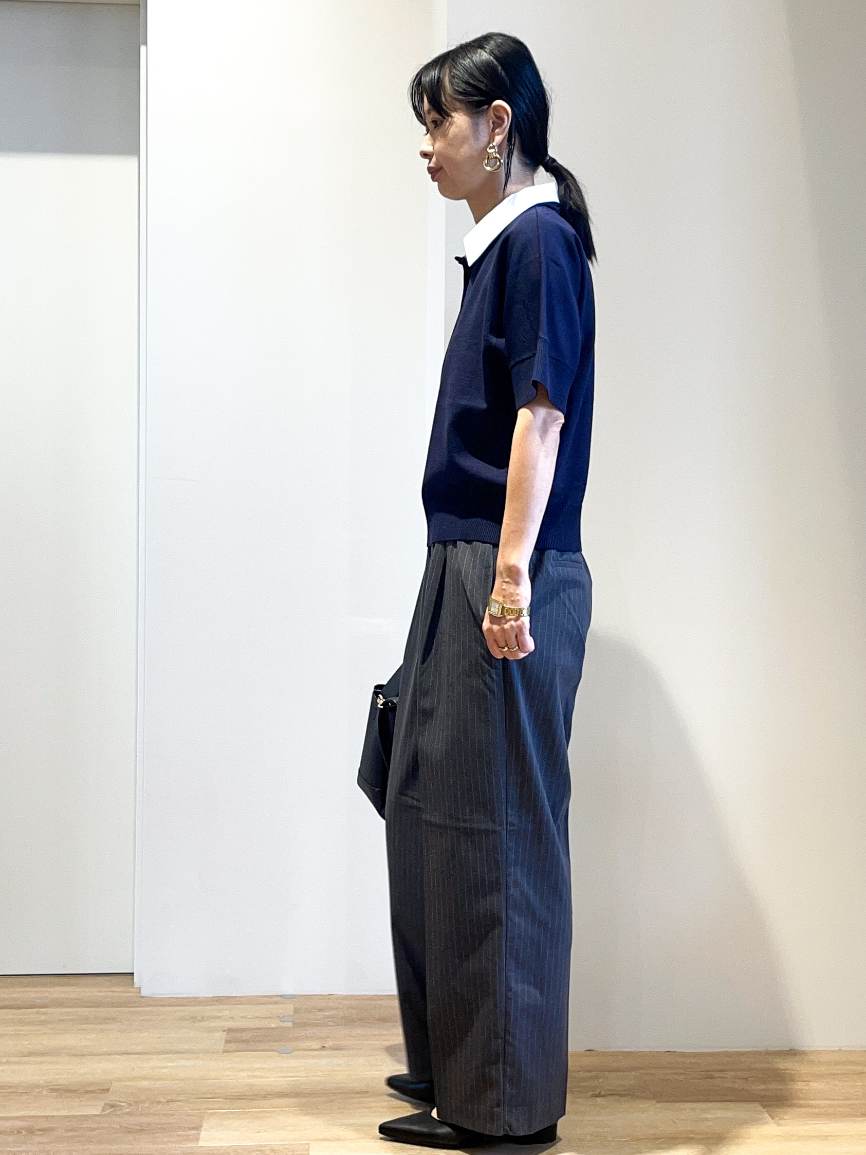 あいさんの「OPAQUE.CLIP｜2WAY衿ドッキングニット《洗濯機OK》」を使ったコーディネート