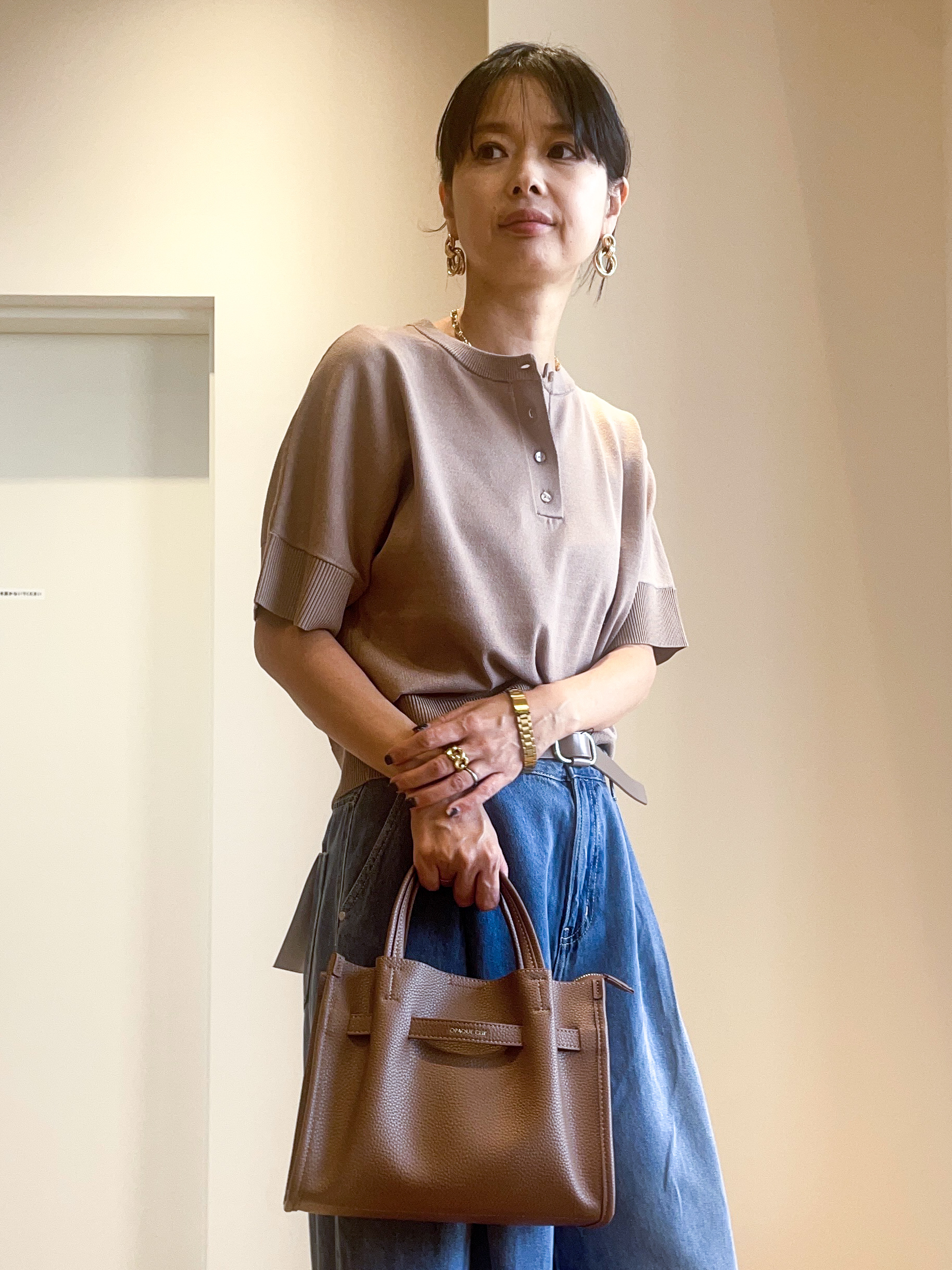 あいさんの「OPAQUE.CLIP｜2WAY衿ドッキングニット《洗濯機OK》」を使ったコーディネート