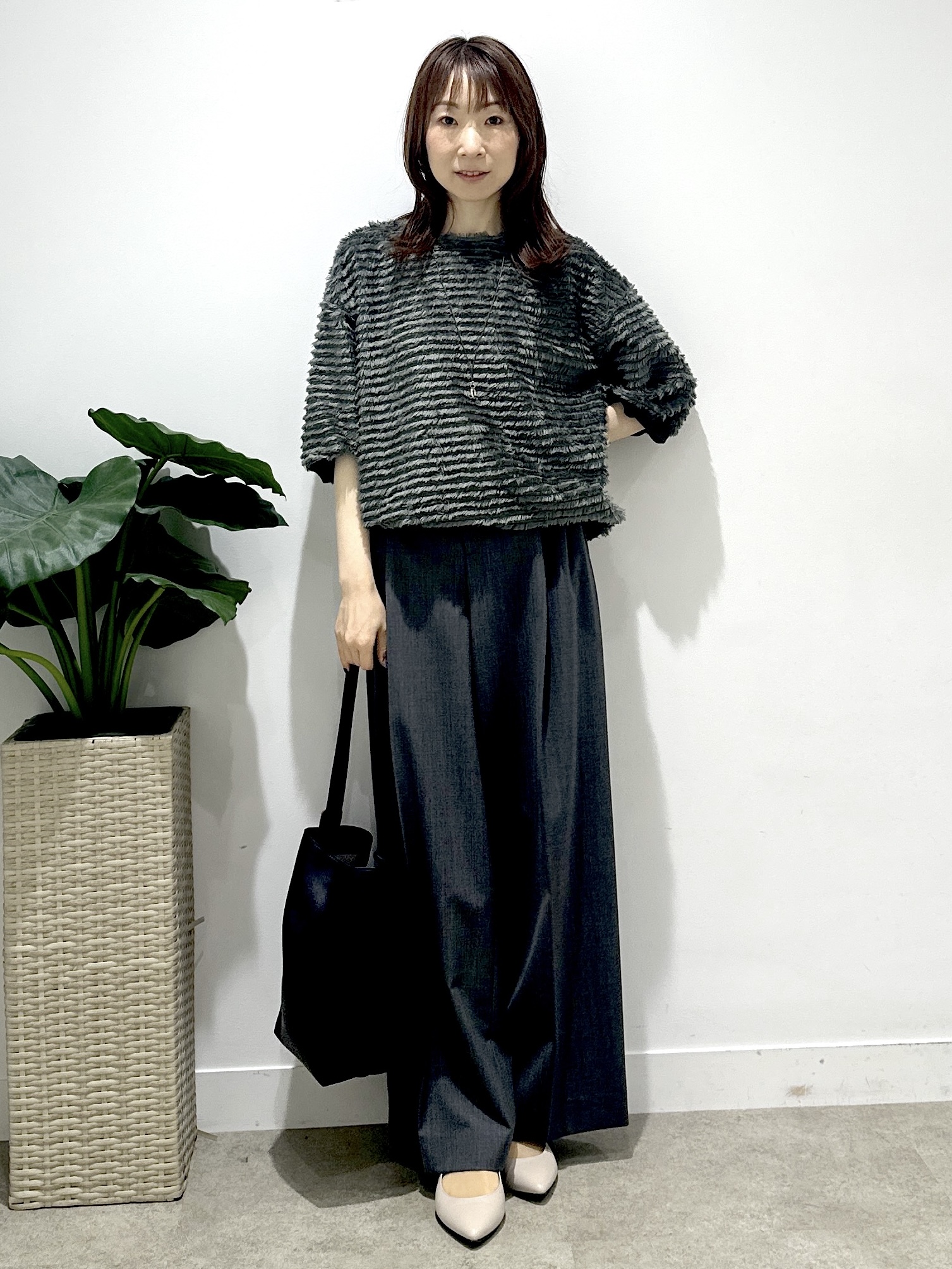 Miwaさんの「UNTITLED｜ウーステッドワイドシルエットパンツ」を使ったコーディネート