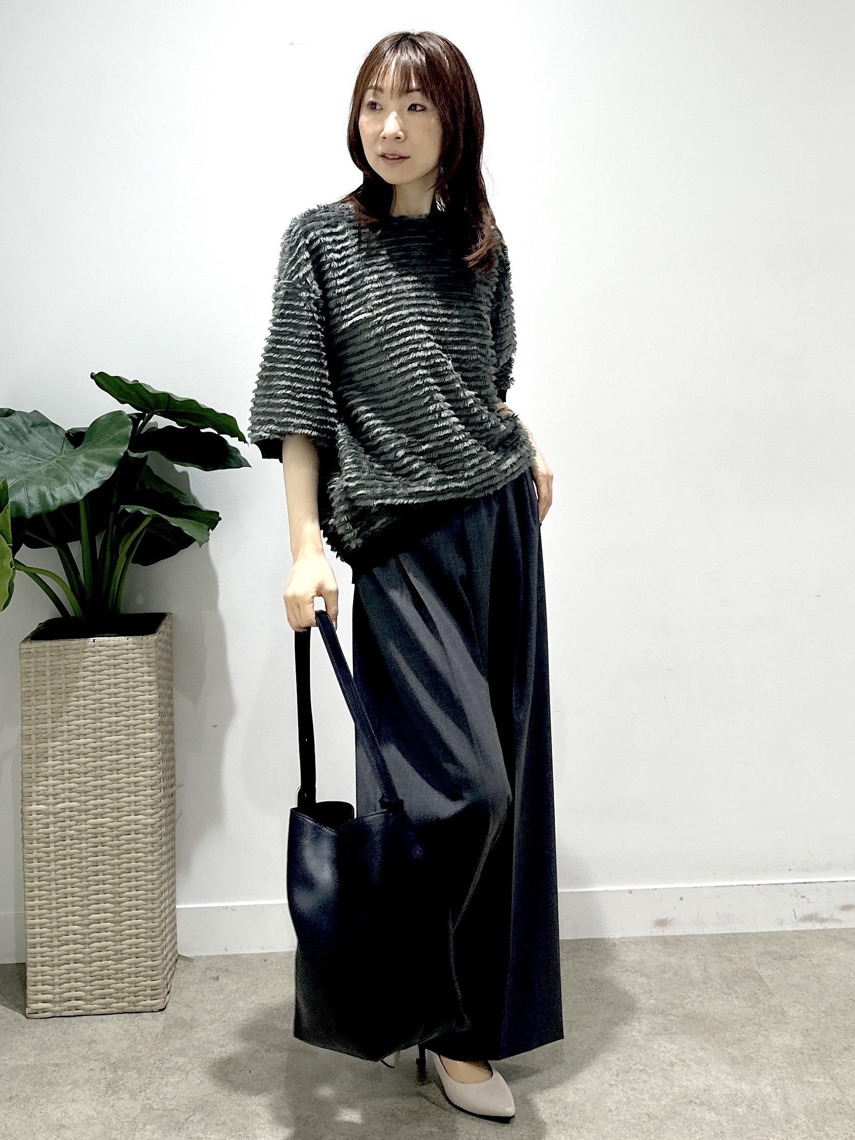 Miwaさんの「UNTITLED｜ウーステッドワイドシルエットパンツ」を使ったコーディネート