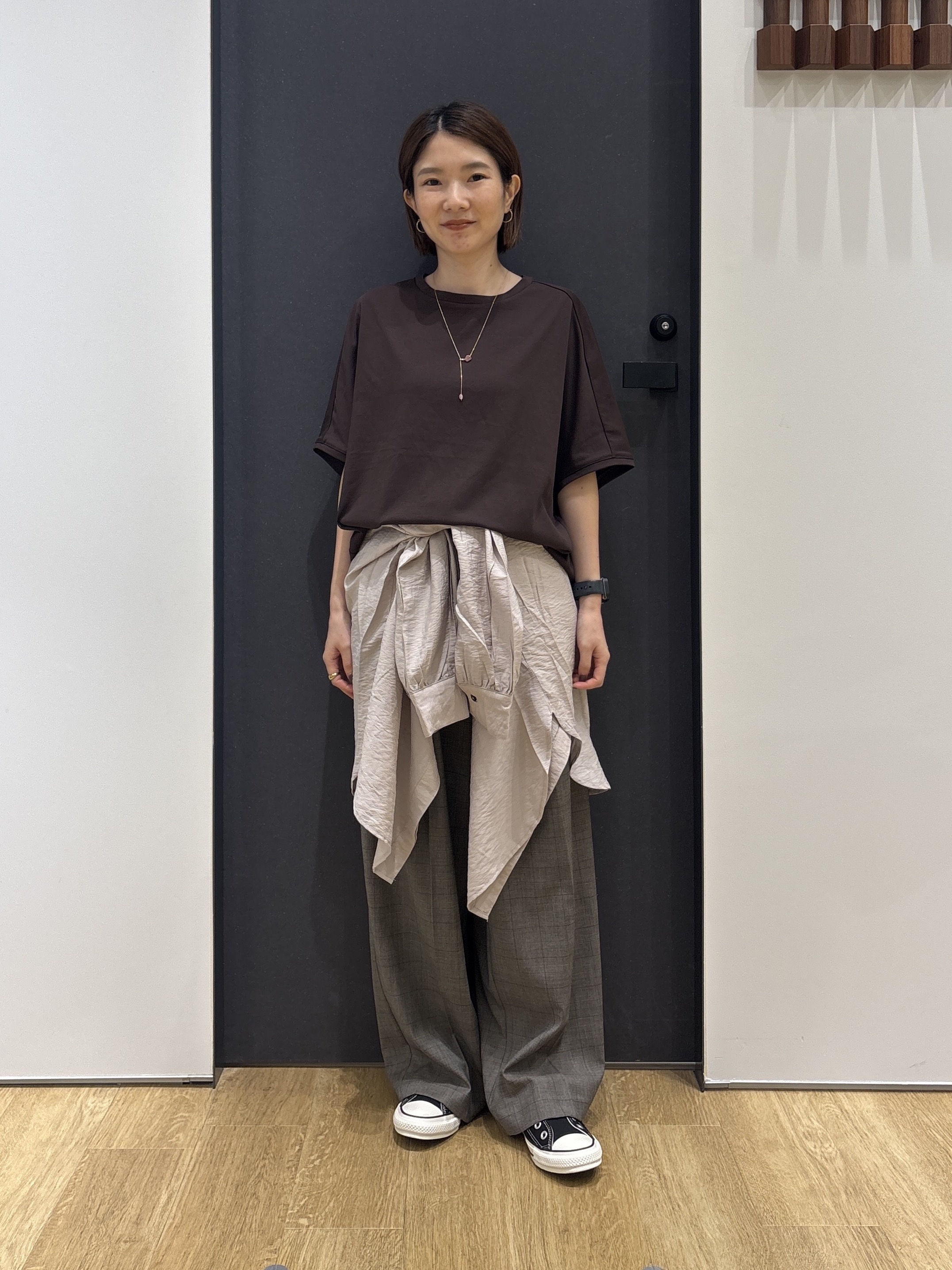 risaさんの「Dessin｜【汗シミ防止/UVカット】ドルマンスリーブ プルオーバー」を使ったコーディネート